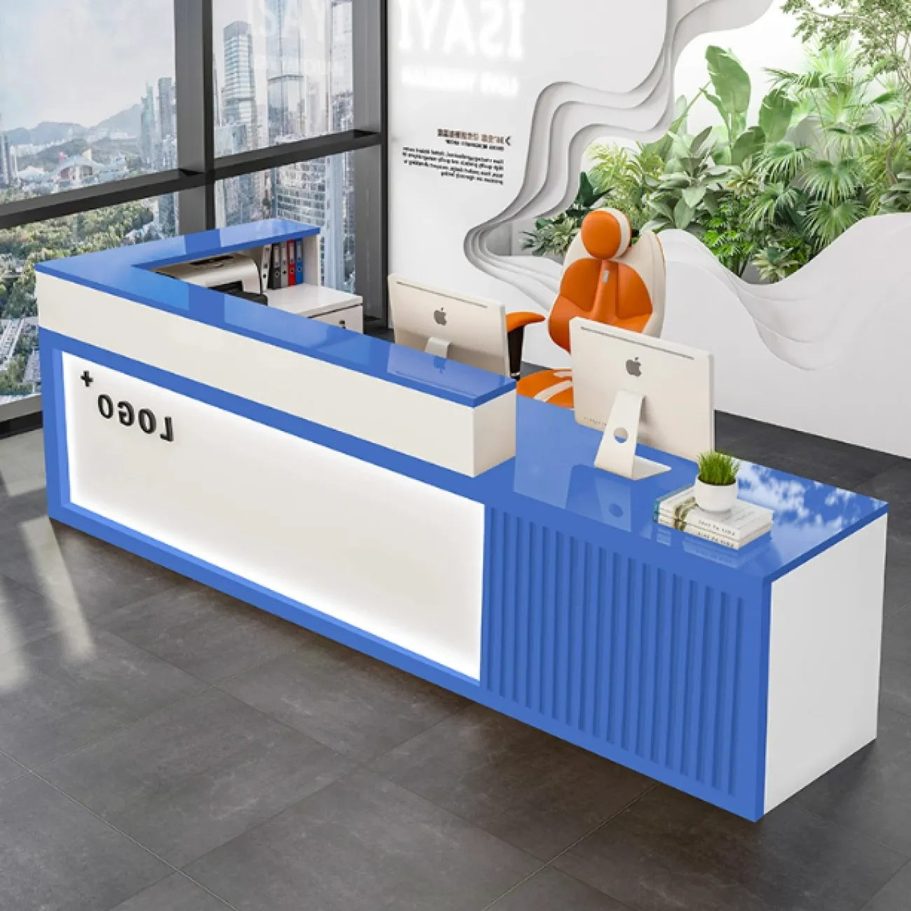 Роскошная стойка ресепшен от LaLume с подсветкой RS40157-32