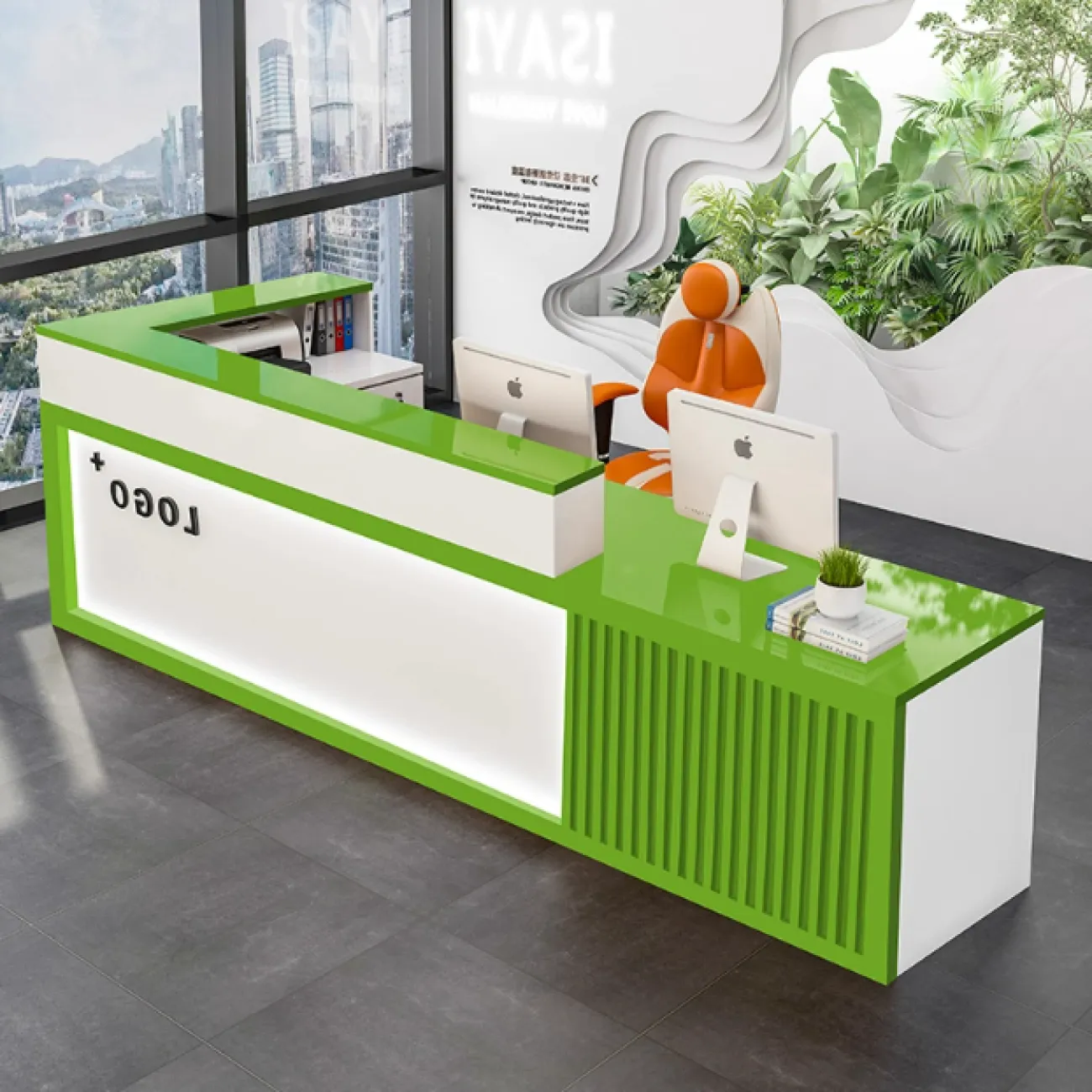 Роскошная стойка ресепшен от LaLume с подсветкой RS40157-32