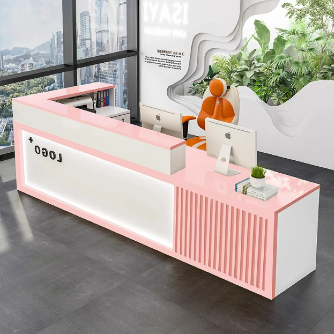 Роскошная стойка ресепшен от LaLume с подсветкой RS40157-32