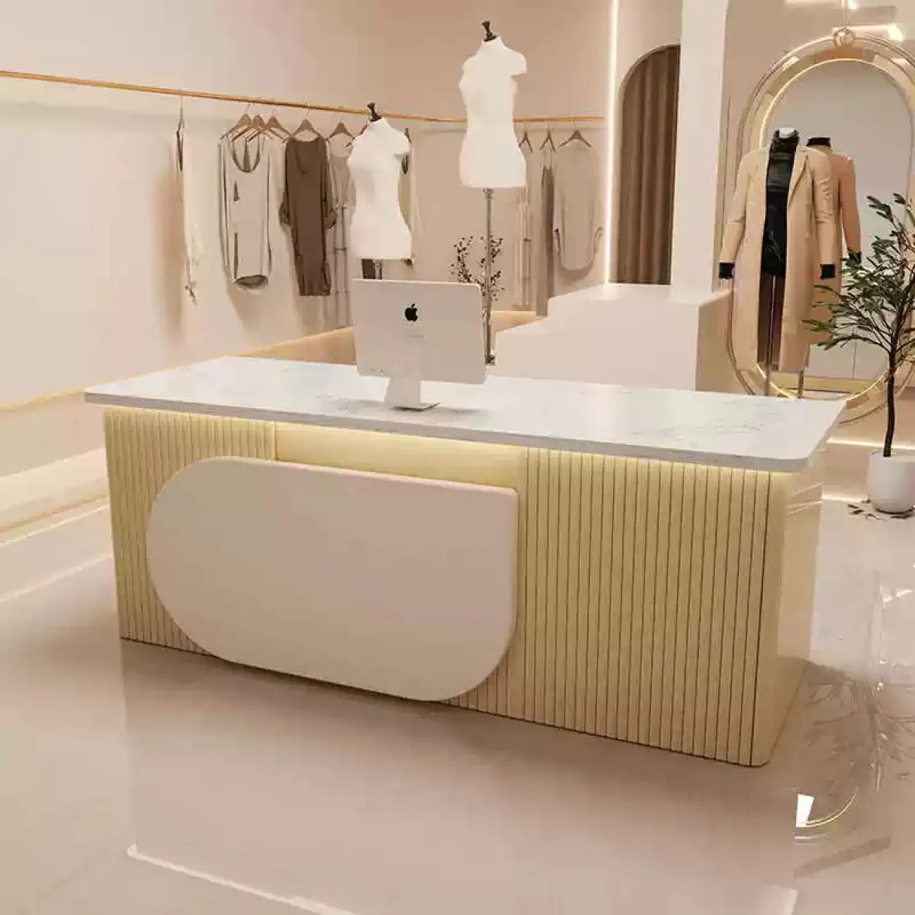 Роскошная стойка ресепшен от LaLume с подсветкой RS40162-32 Роскошная стойка ресепшен от LaLume с подсветкой RS40162-32