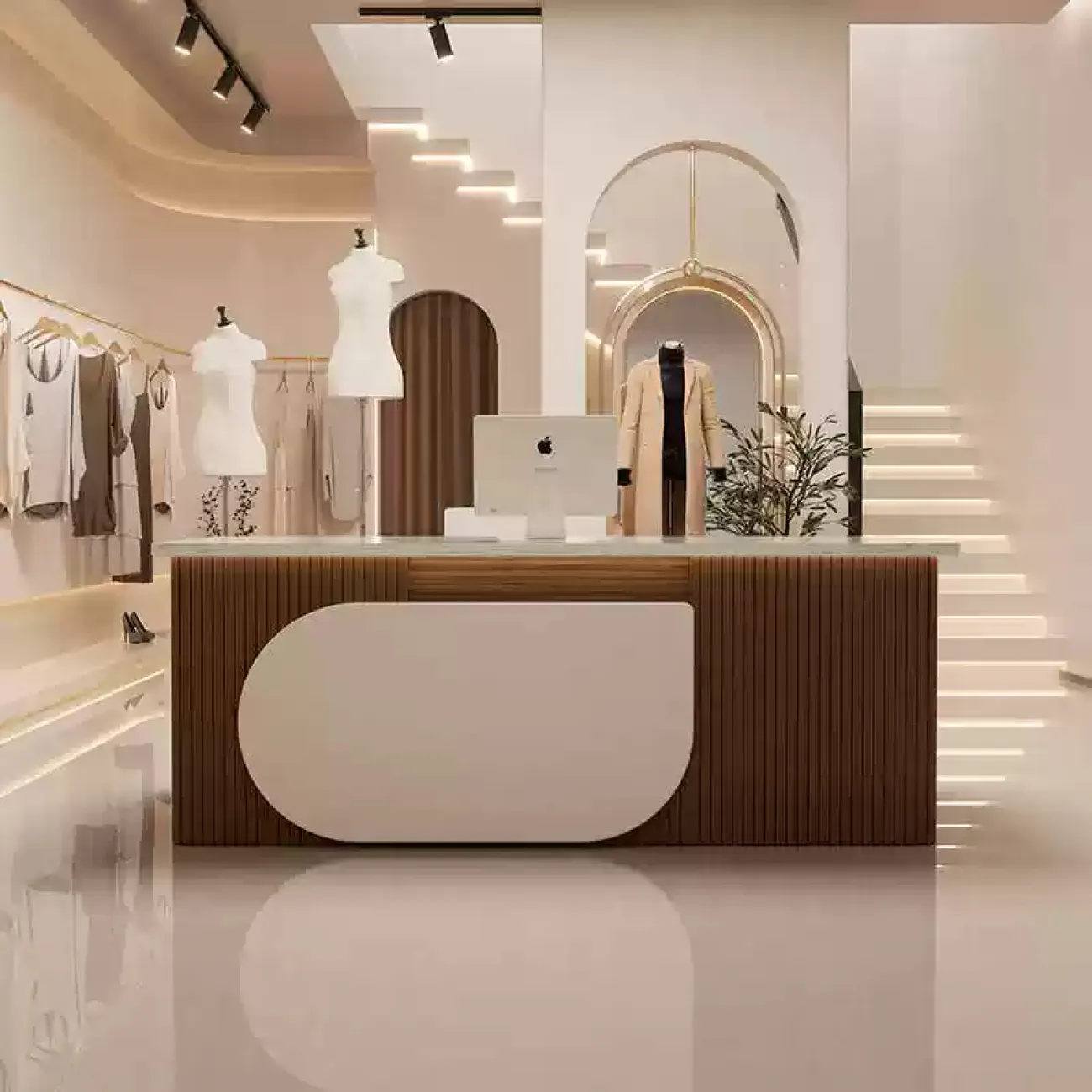 Роскошная стойка ресепшен от LaLume с подсветкой RS40162-32