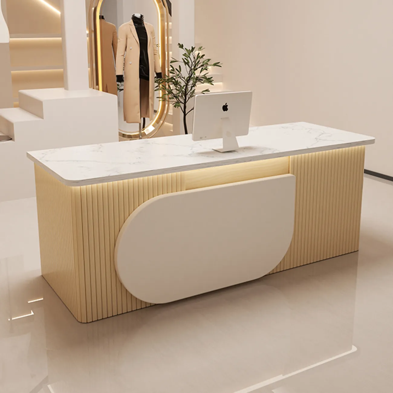 Роскошная стойка ресепшен от LaLume с подсветкой RS40162-32 Роскошная стойка ресепшен от LaLume с подсветкой RS40162-32