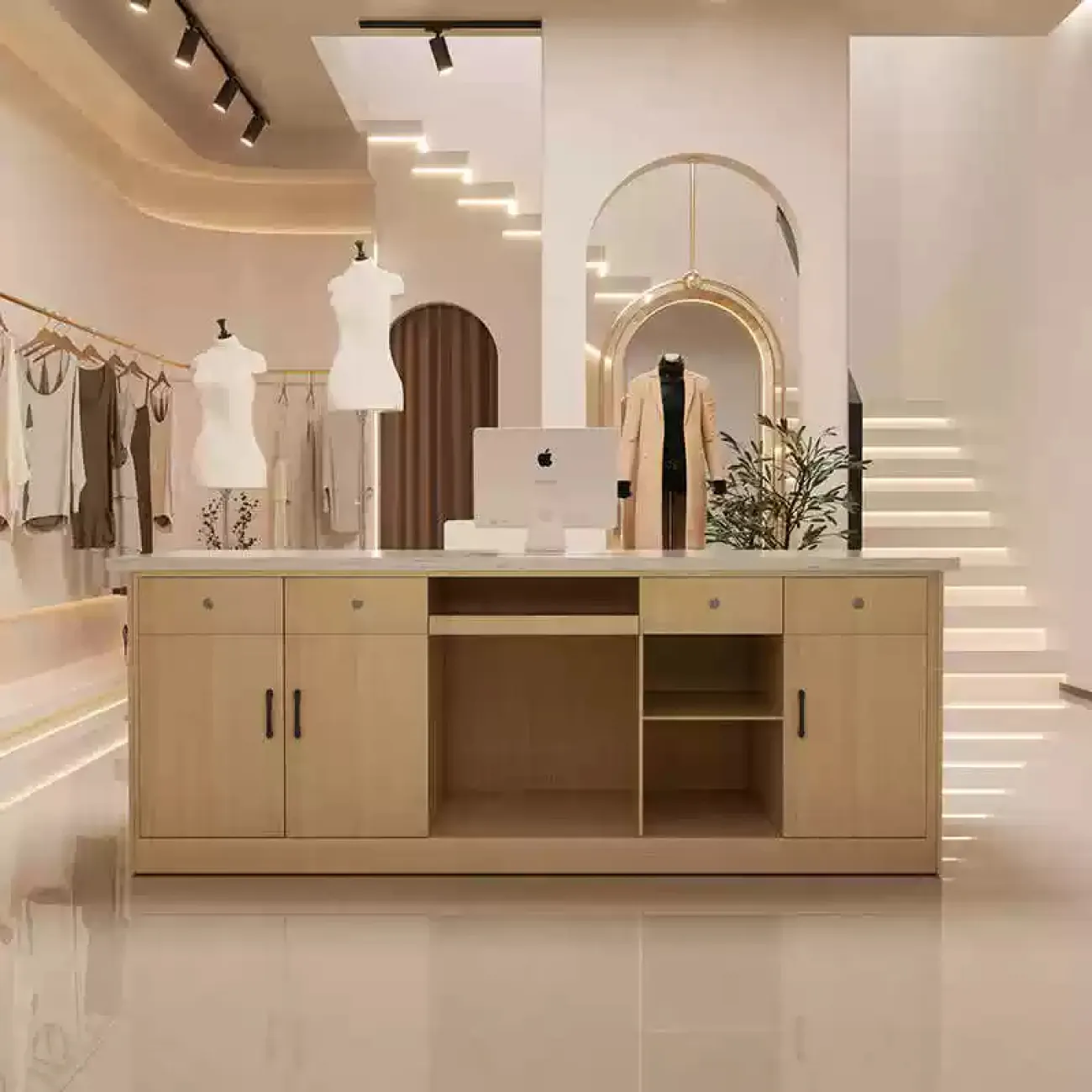 Роскошная стойка ресепшен от LaLume с подсветкой RS40162-32