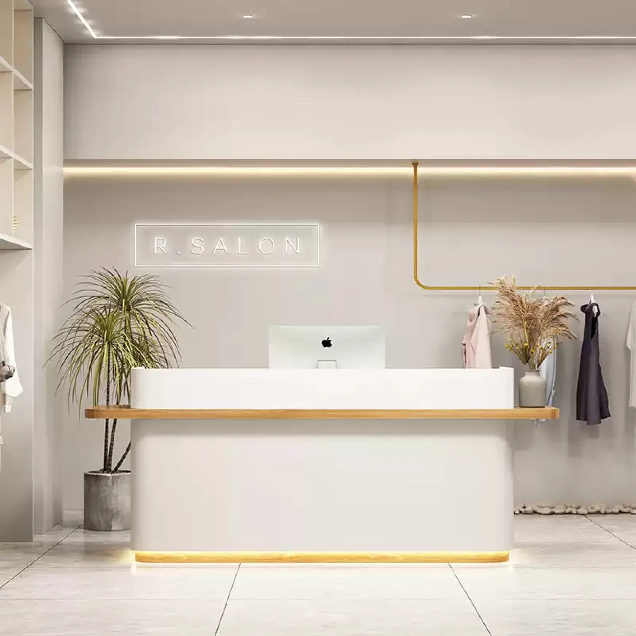 Роскошная стойка ресепшен от LaLume с подсветкой RS40164-32 Роскошная стойка ресепшен от LaLume с подсветкой RS40164-32