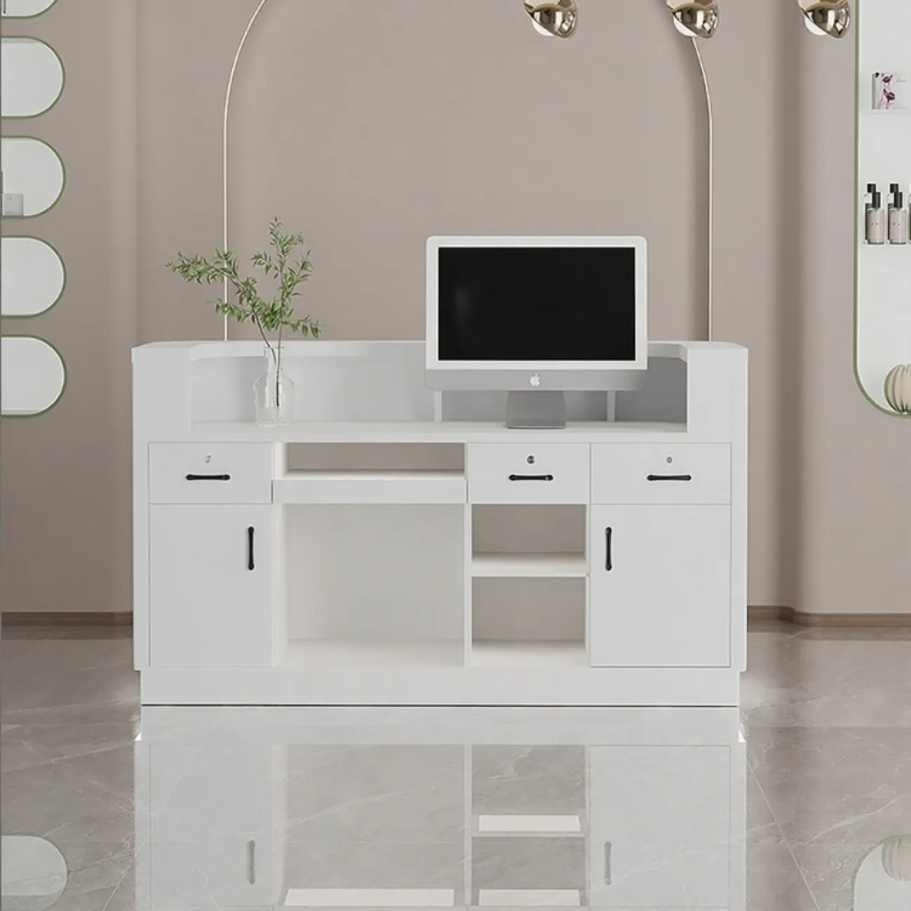 Элегантная стойка ресепшен от LaLume с подсветкой RS40169-32 Элегантная стойка ресепшен от LaLume с подсветкой RS40169-32