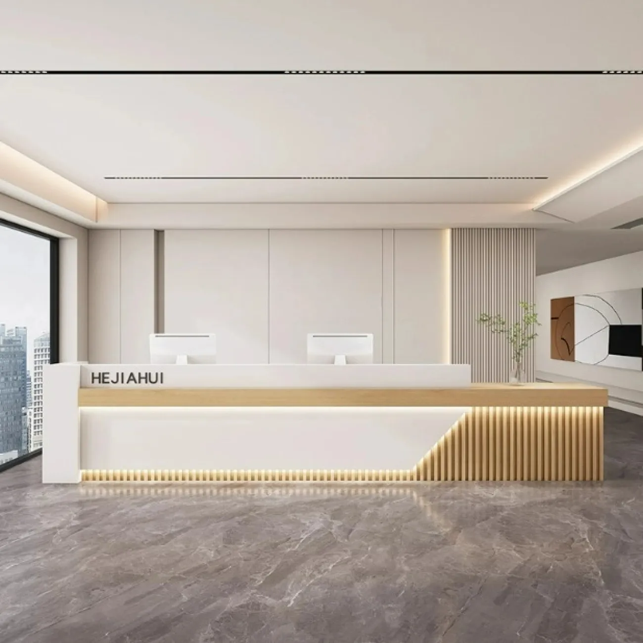 Элегантная стойка ресепшен от LaLume с подсветкой RS40173-32