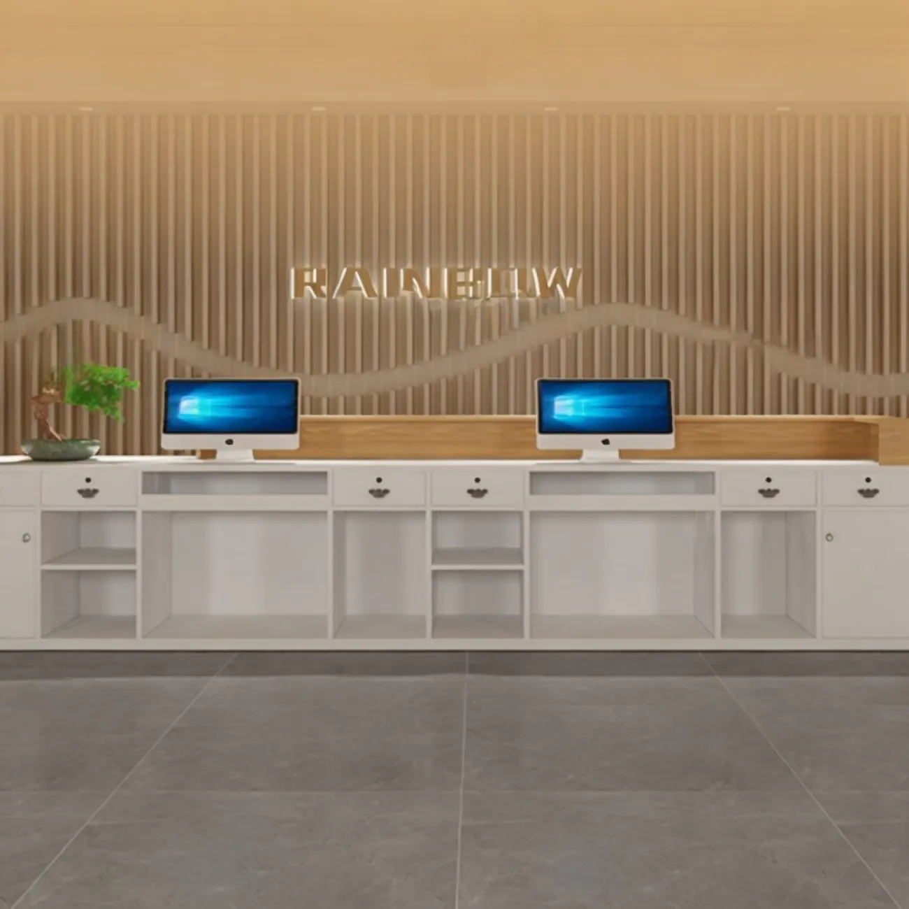 Элегантная стойка ресепшен от LaLume с подсветкой RS40178-32