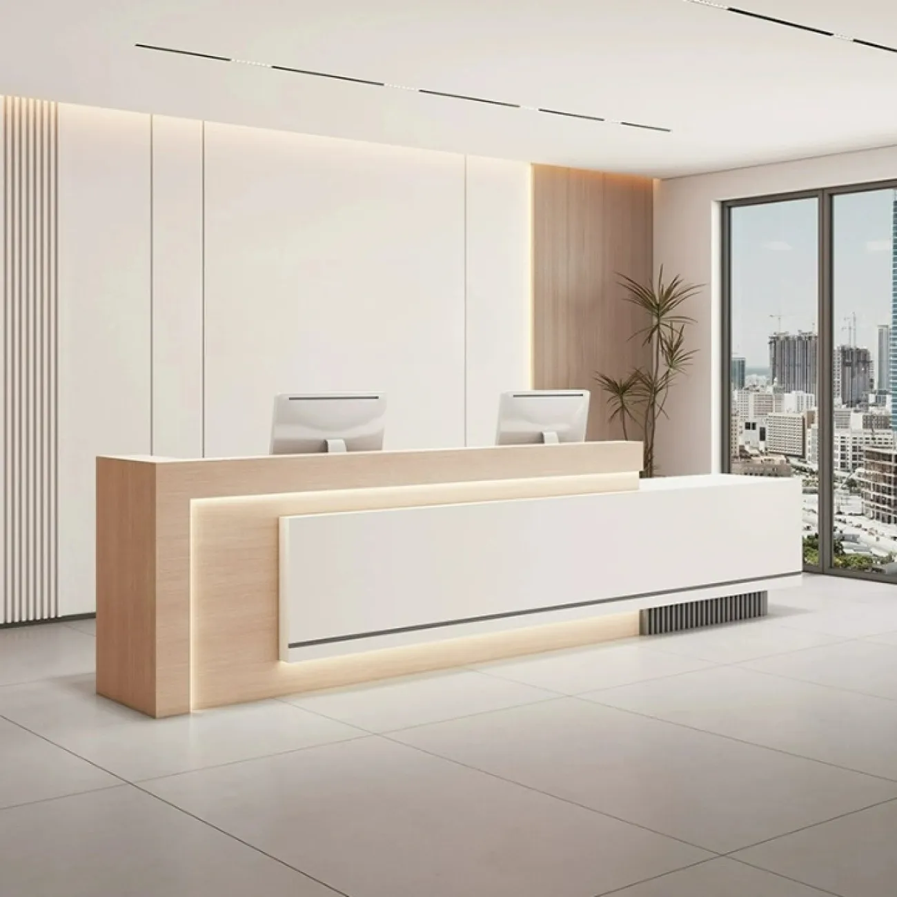 Элегантная стойка ресепшен от LaLume с подсветкой RS40178-32