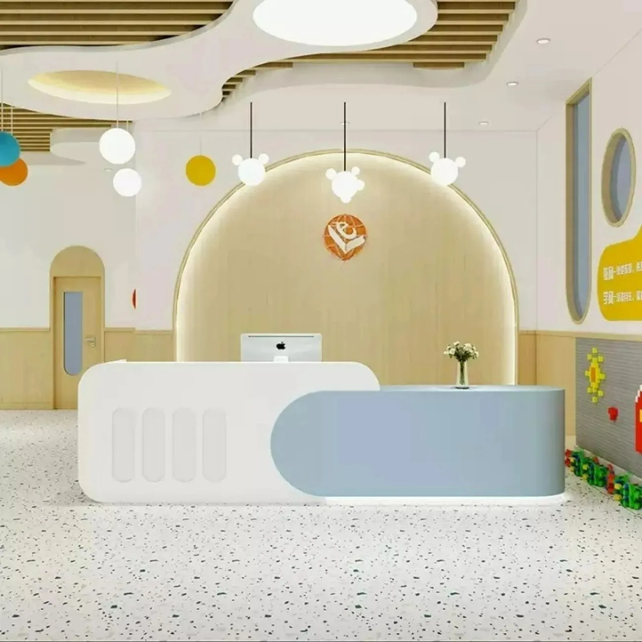 Яркая стойка ресепшен от LaLume с подсветкой RS40179-32 Яркая стойка ресепшен от LaLume с подсветкой RS40179-32