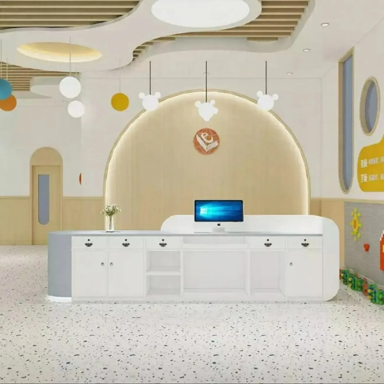 Яркая стойка ресепшен от LaLume с подсветкой RS40179-32 Яркая стойка ресепшен от LaLume с подсветкой RS40179-32