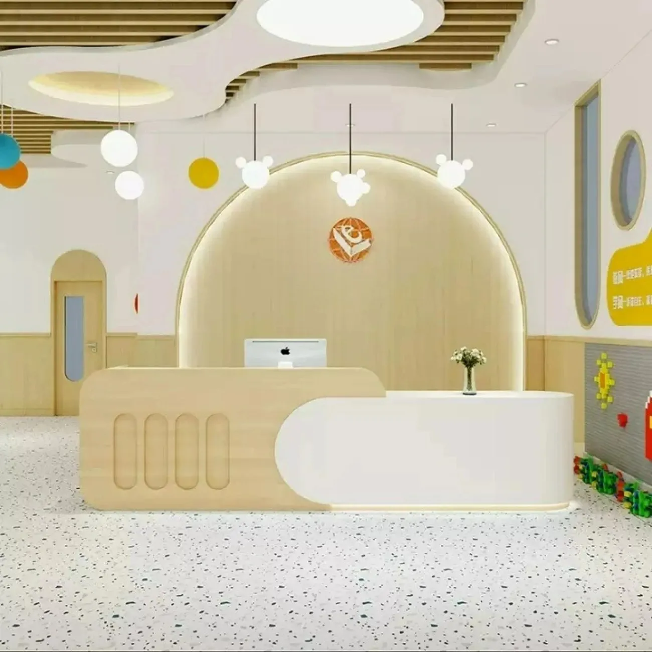 Яркая стойка ресепшен от LaLume с подсветкой RS40179-32 Яркая стойка ресепшен от LaLume с подсветкой RS40179-32