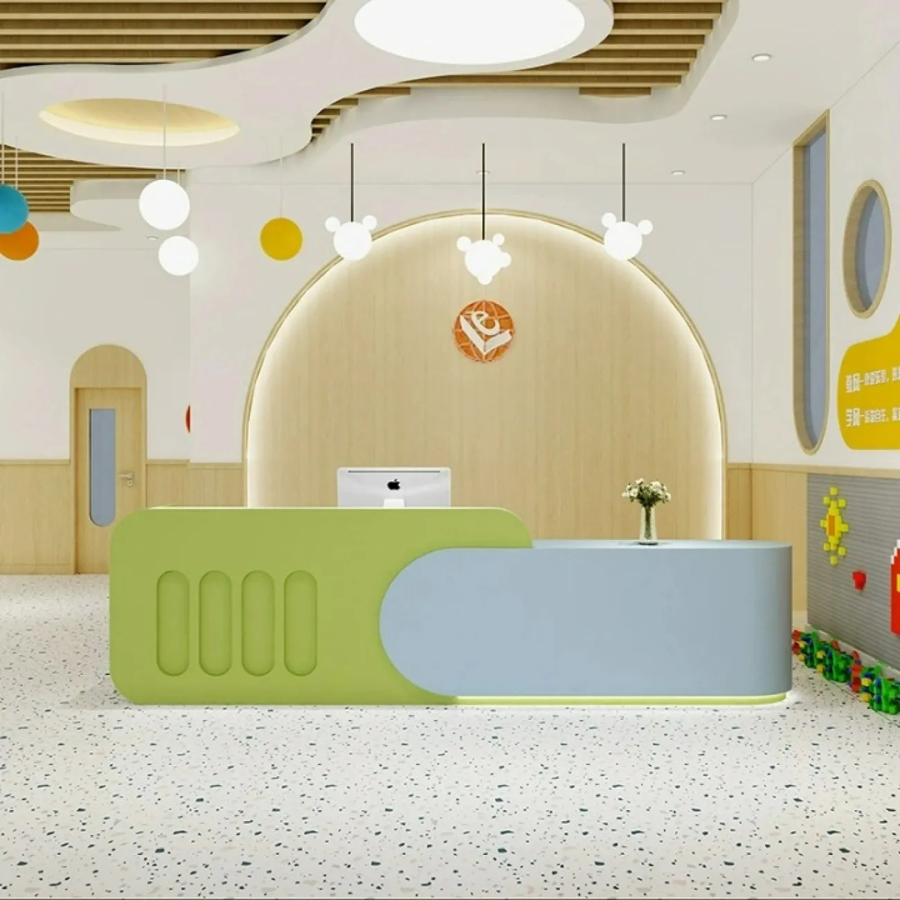 Яркая стойка ресепшен от LaLume с подсветкой RS40179-32