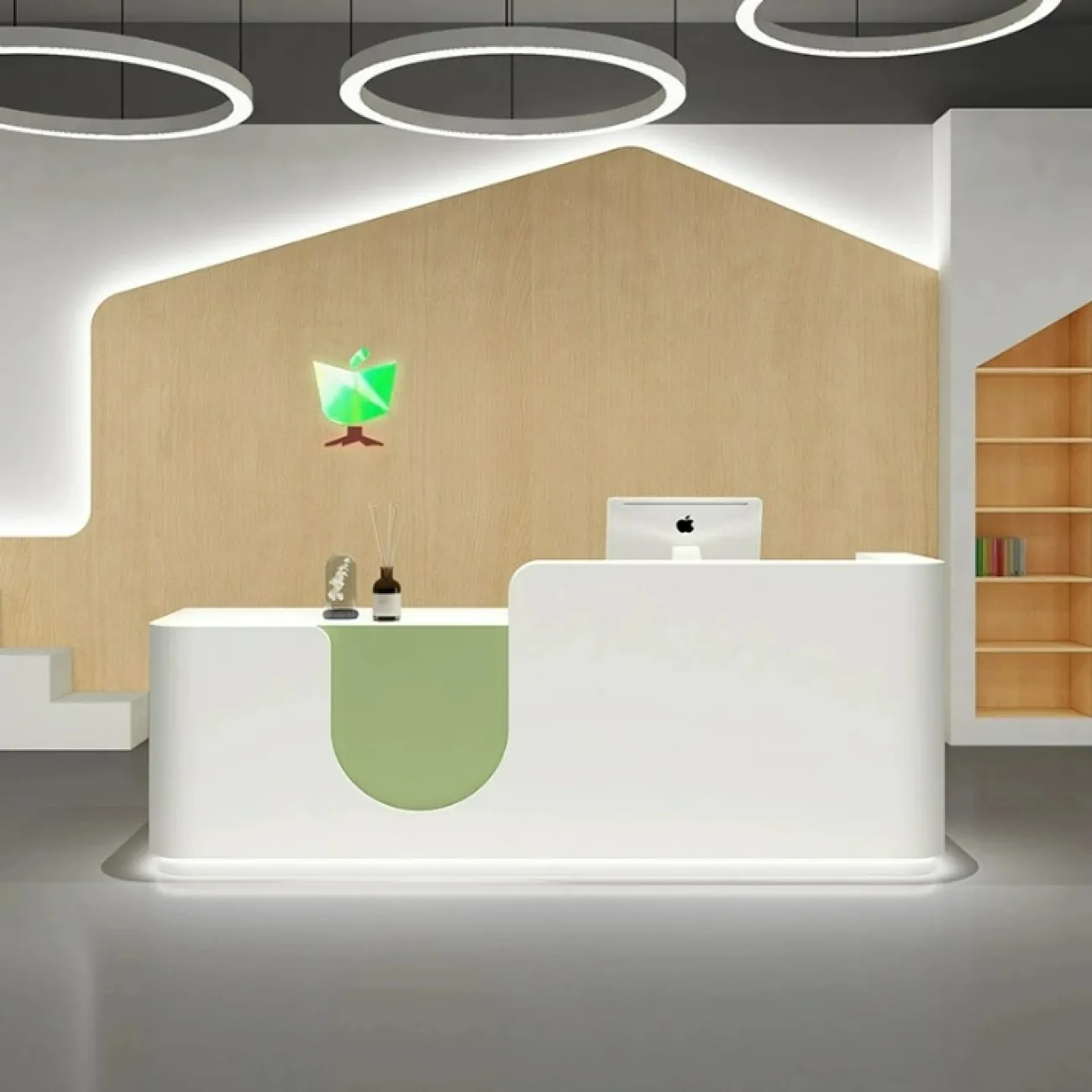 Яркая стойка ресепшен от LaLume с подсветкой RS40181-32 Яркая стойка ресепшен от LaLume с подсветкой RS40181-32