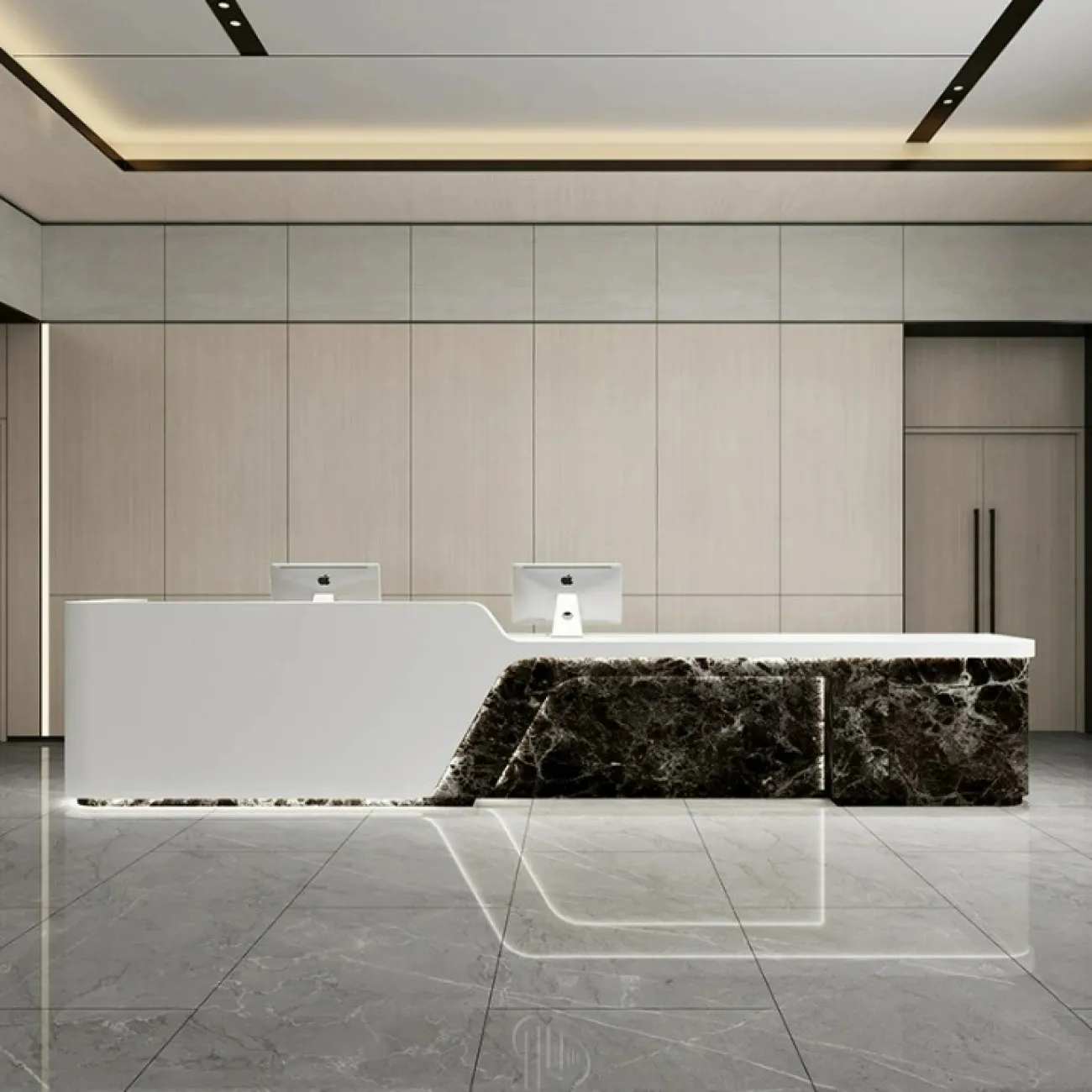 Роскошная стойка ресепшен Koala от LaLume с подсветкой RS40182-32