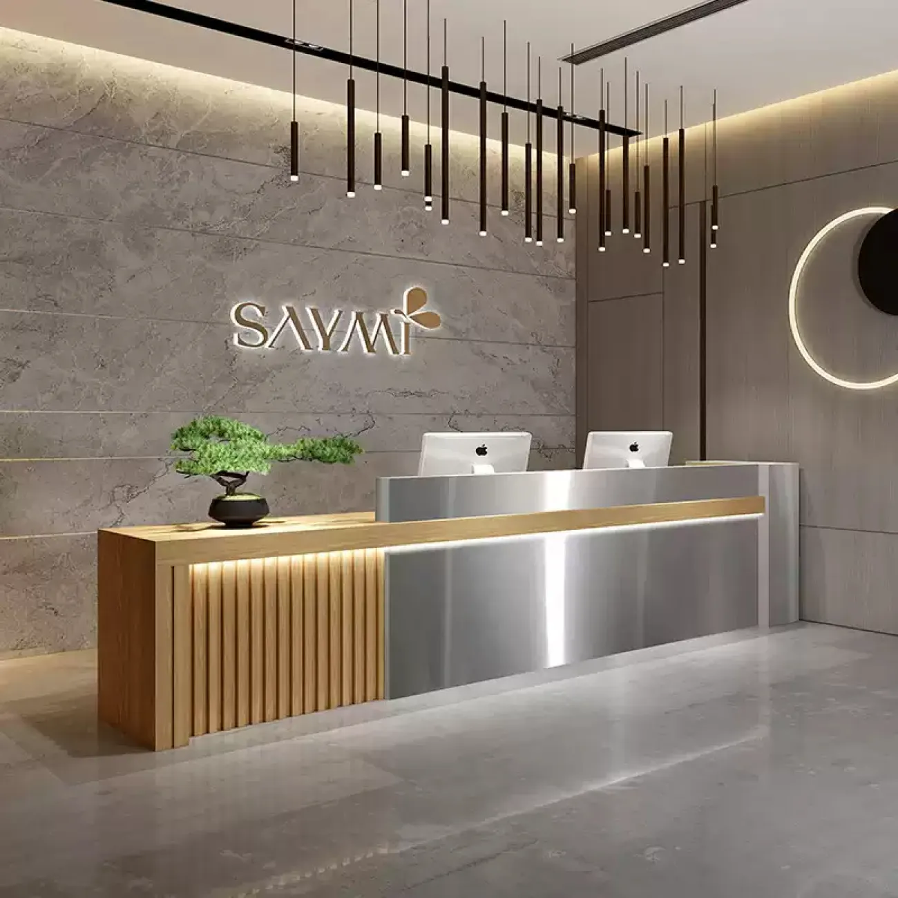 Роскошная стойка ресепшен Koala от LaLume с подсветкой RS40183-32 Роскошная стойка ресепшен Koala от LaLume с подсветкой RS40183-32