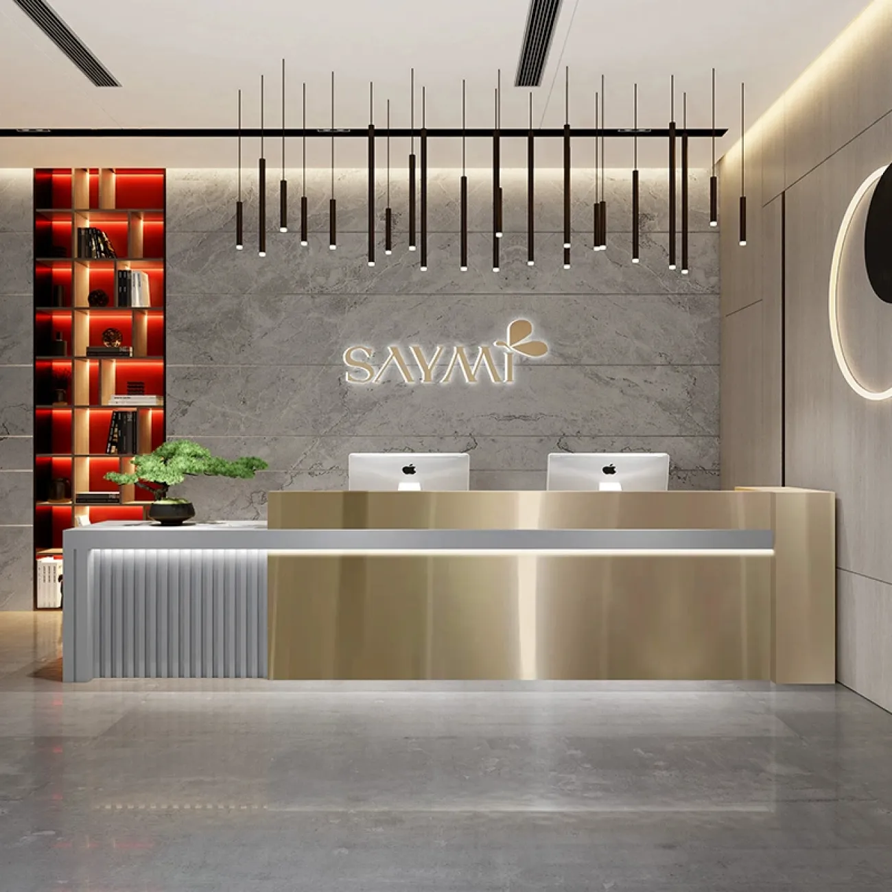 Роскошная стойка ресепшен Koala от LaLume с подсветкой RS40183-32 Роскошная стойка ресепшен Koala от LaLume с подсветкой RS40183-32