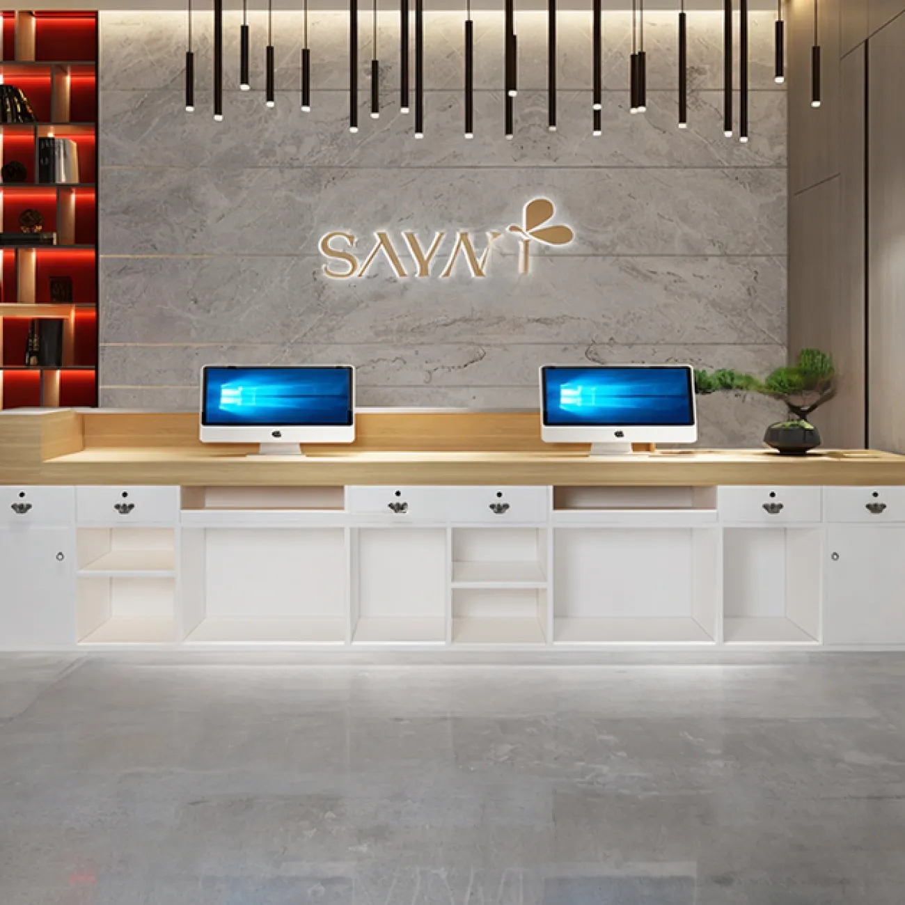 Роскошная стойка ресепшен Koala от LaLume с подсветкой RS40183-32 Роскошная стойка ресепшен Koala от LaLume с подсветкой RS40183-32