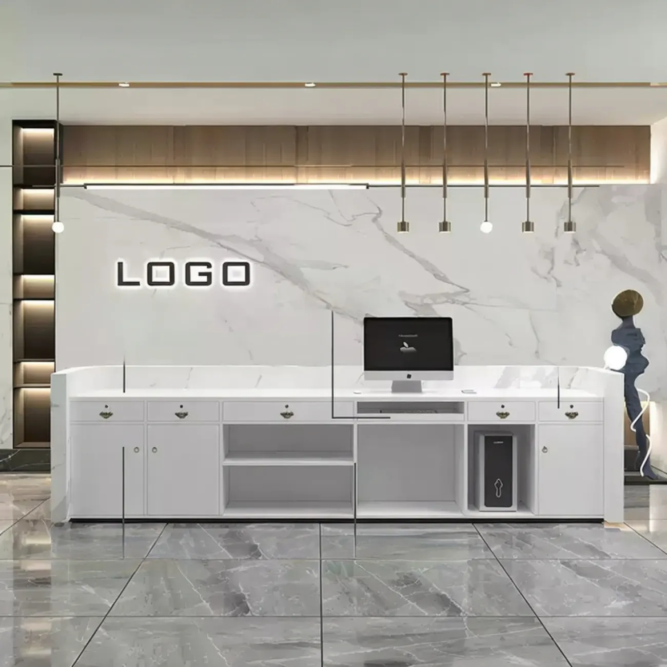 Роскошная стойка ресепшен Koala от LaLume с подсветкой RS40184-32 Роскошная стойка ресепшен Koala от LaLume с подсветкой RS40184-32