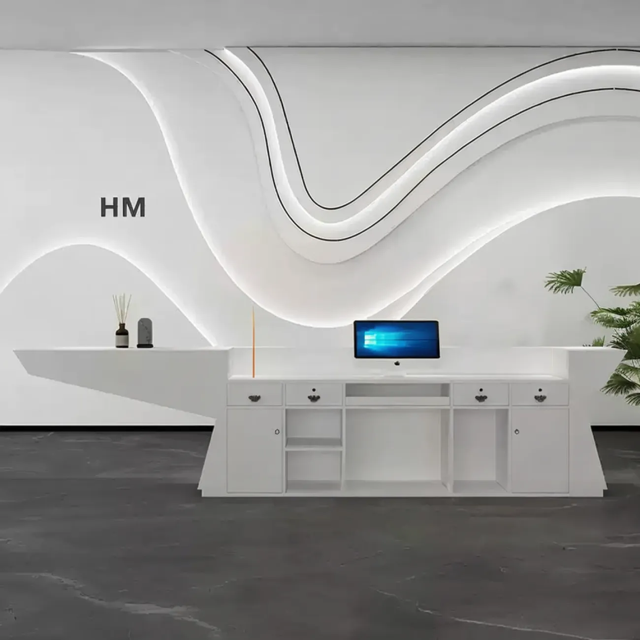 Оригинальная стойка ресепшен Koala от LaLume с подсветкой RS40185-32