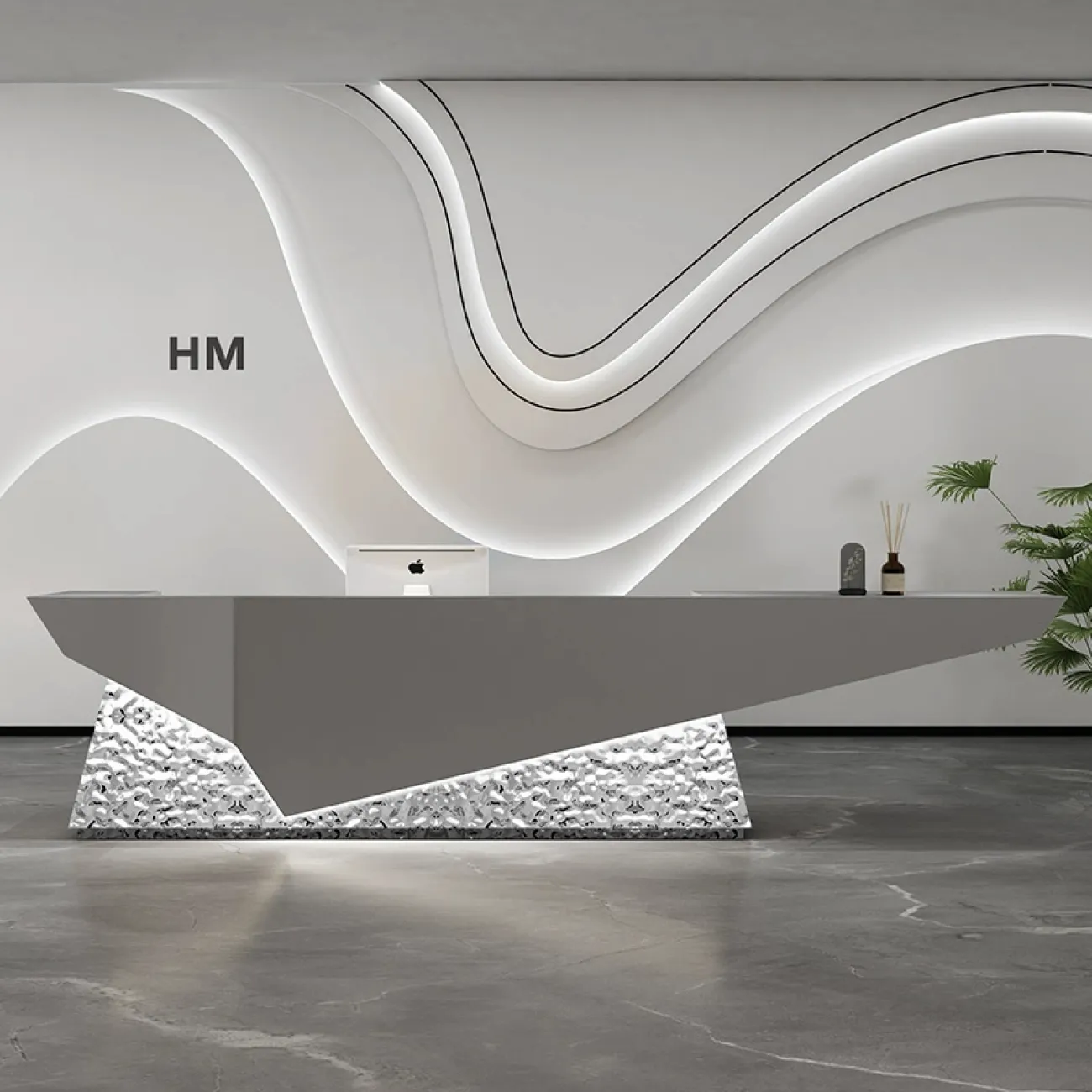 Оригинальная стойка ресепшен Koala от LaLume с подсветкой RS40185-32