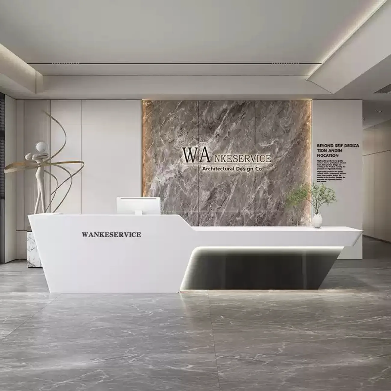 Роскошная стойка ресепшен Koala от LaLume с подсветкой RS40201-32 Роскошная стойка ресепшен Koala от LaLume с подсветкой RS40201-32