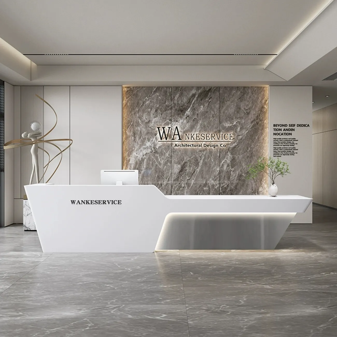 Роскошная стойка ресепшен Koala от LaLume с подсветкой RS40201-32 Роскошная стойка ресепшен Koala от LaLume с подсветкой RS40201-32