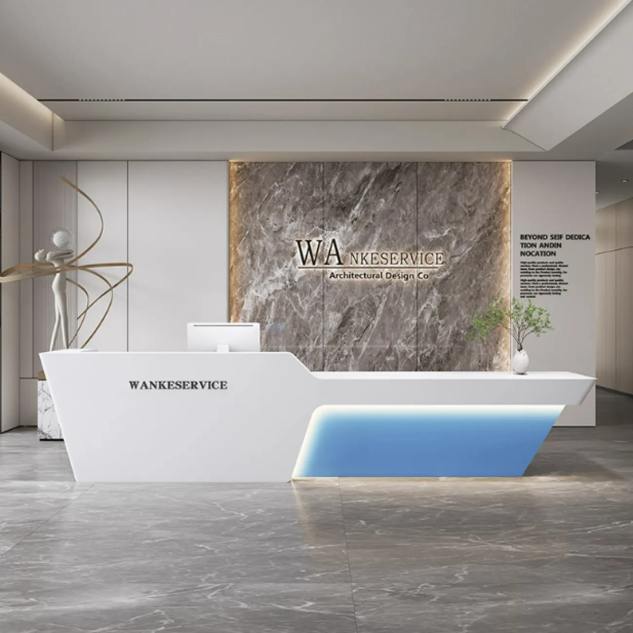 Роскошная стойка ресепшен Koala от LaLume с подсветкой RS40202-32 Роскошная стойка ресепшен Koala от LaLume с подсветкой RS40202-32