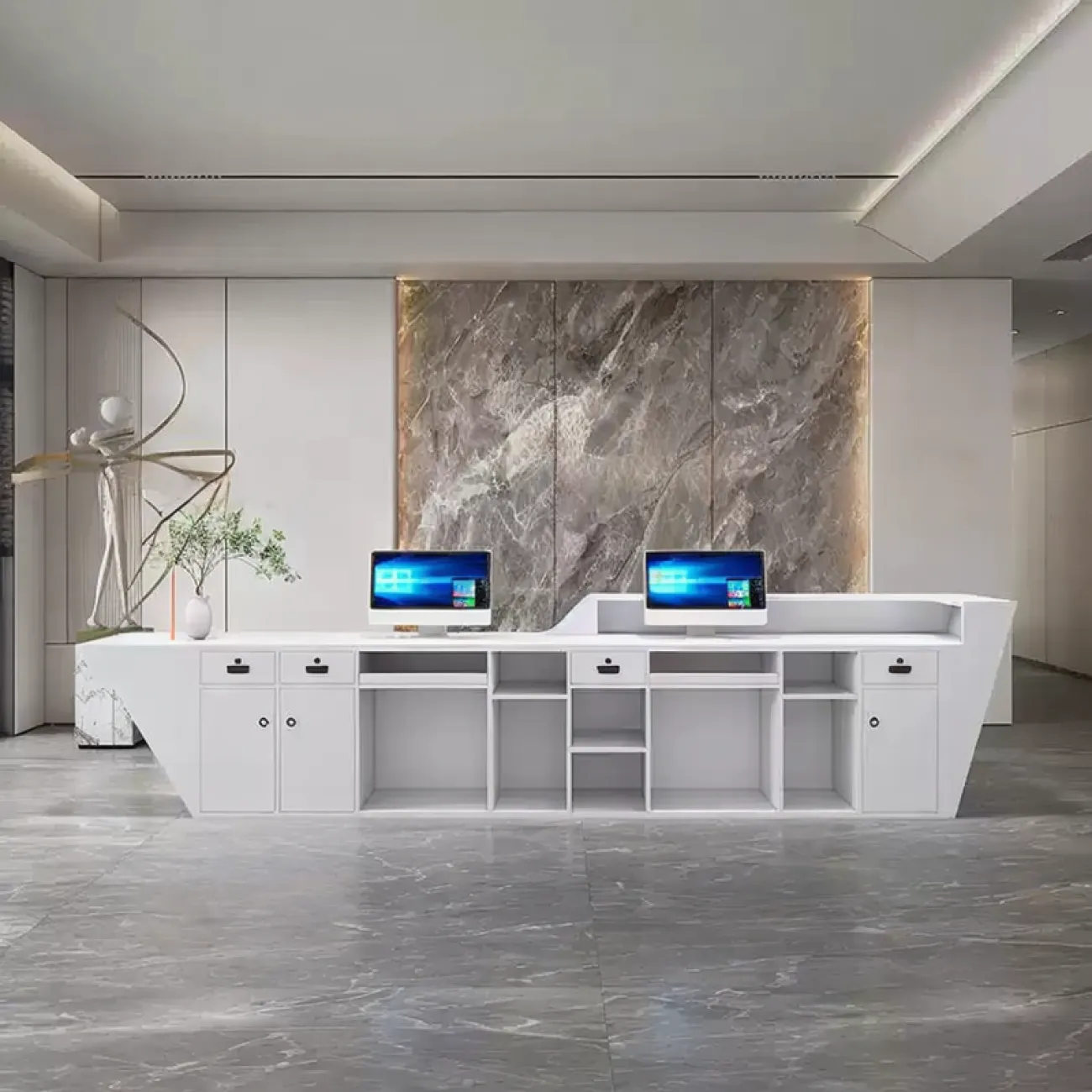 Роскошная стойка ресепшен Koala от LaLume с подсветкой RS40202-32