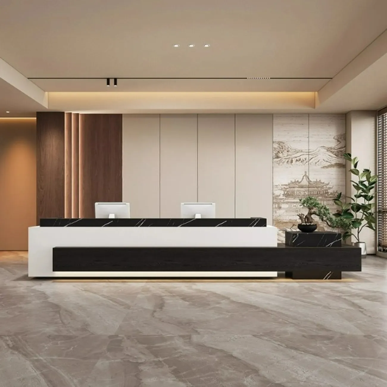 Роскошная стойка ресепшен Koala от LaLume с подсветкой RS40204-32