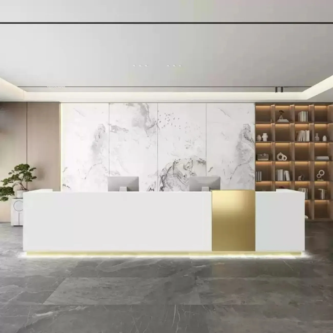 Роскошная стойка ресепшен Xu от LaLume с подсветкой RS40206-32 Роскошная стойка ресепшен Xu от LaLume с подсветкой RS40206-32