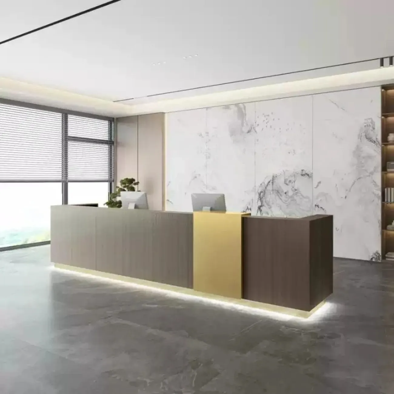 Роскошная стойка ресепшен Xu от LaLume с подсветкой RS40206-32 Роскошная стойка ресепшен Xu от LaLume с подсветкой RS40206-32