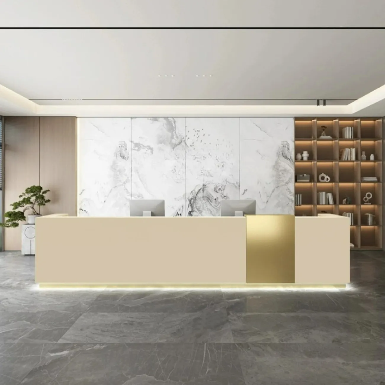 Роскошная стойка ресепшен Xu от LaLume с подсветкой RS40206-32 Роскошная стойка ресепшен Xu от LaLume с подсветкой RS40206-32