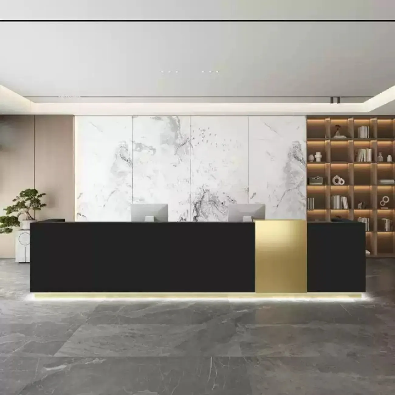 Роскошная стойка ресепшен Xu от LaLume с подсветкой RS40206-32 Роскошная стойка ресепшен Xu от LaLume с подсветкой RS40206-32
