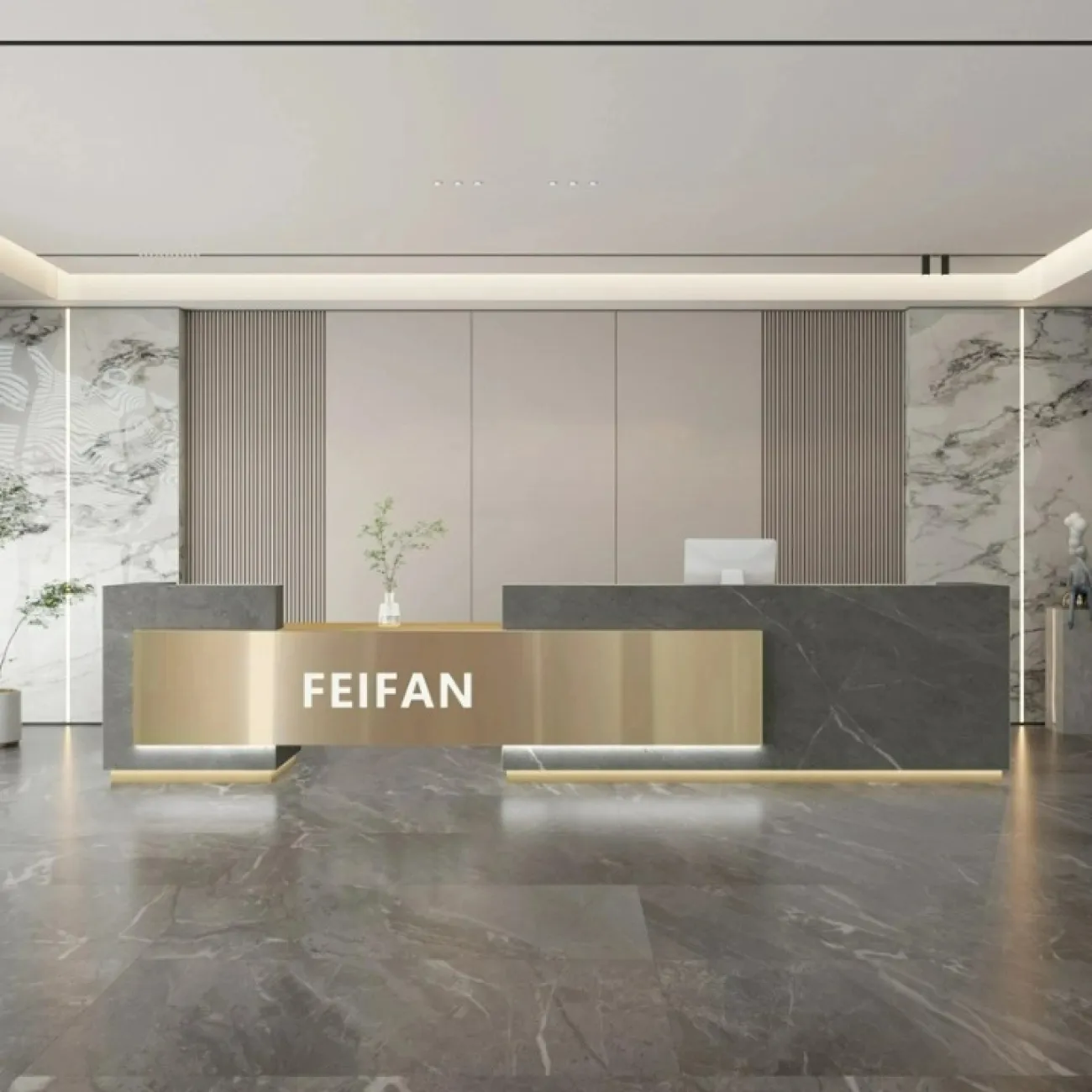 Роскошная стойка ресепшен Xu от LaLume с подсветкой RS40207-32 Роскошная стойка ресепшен Xu от LaLume с подсветкой RS40207-32