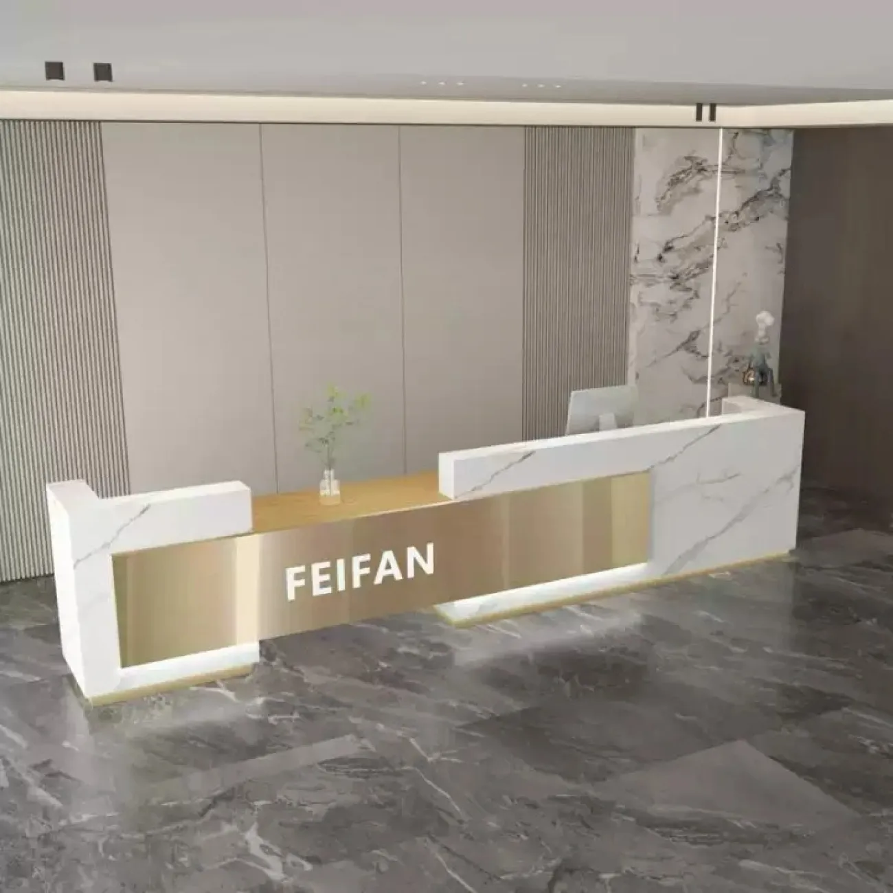 Роскошная стойка ресепшен Xu от LaLume с подсветкой RS40207-32 Роскошная стойка ресепшен Xu от LaLume с подсветкой RS40207-32