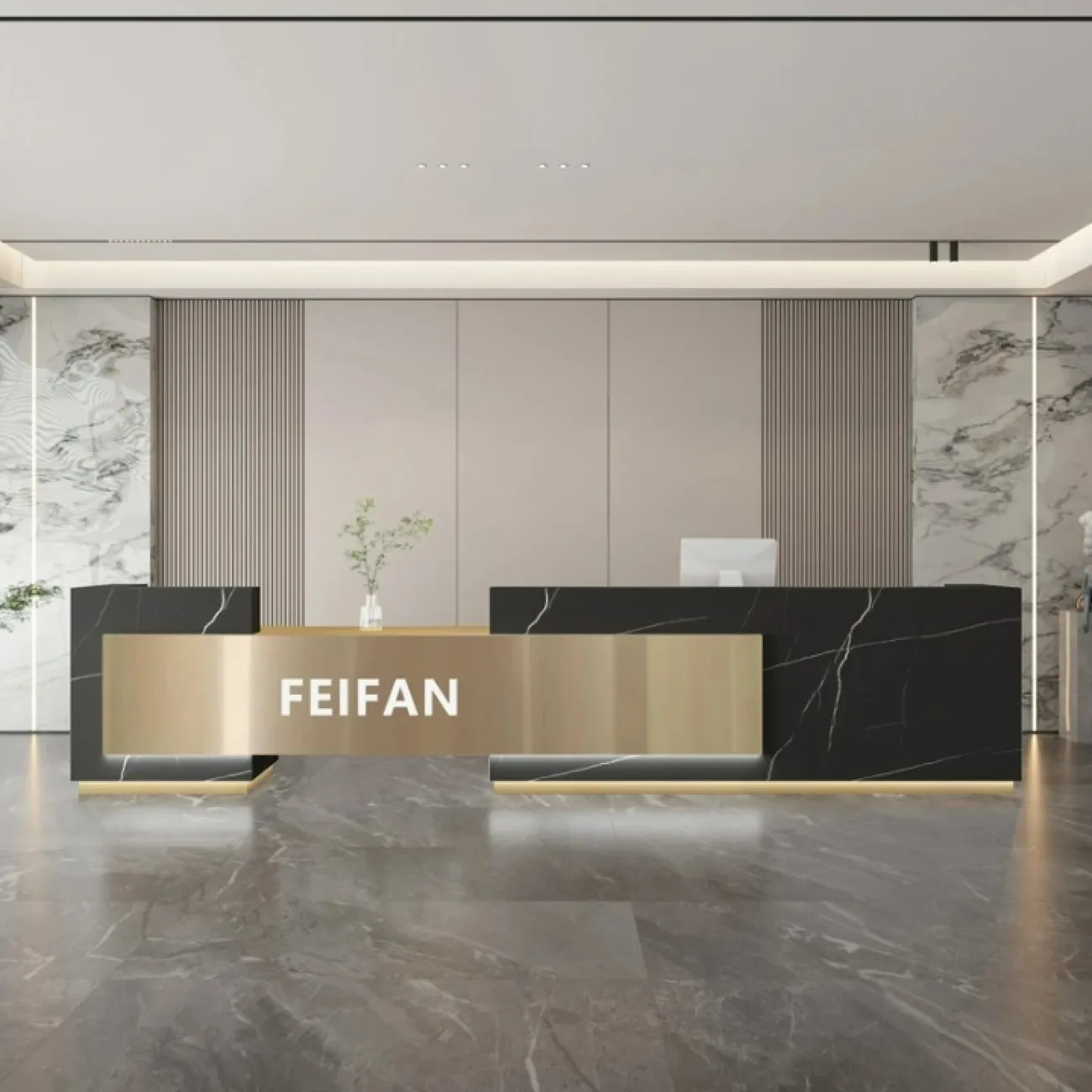 Роскошная стойка ресепшен Xu от LaLume с подсветкой RS40207-32 Роскошная стойка ресепшен Xu от LaLume с подсветкой RS40207-32