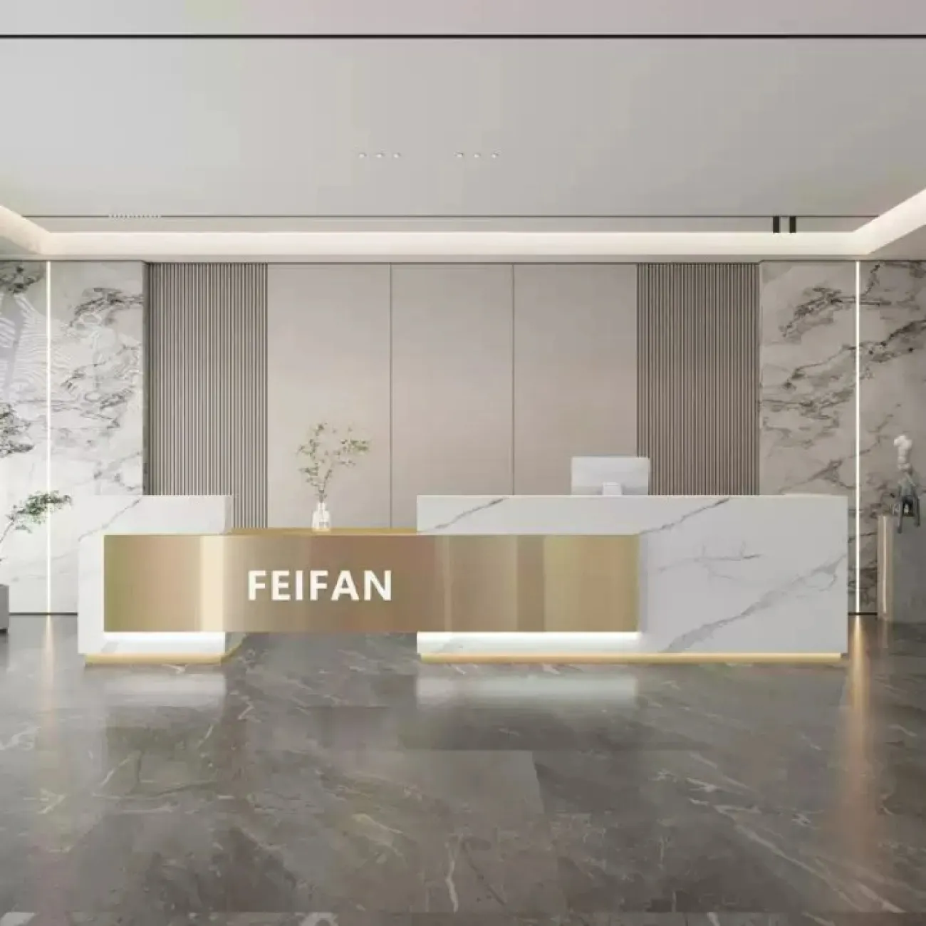 Роскошная стойка ресепшен Xu от LaLume с подсветкой RS40207-32 Роскошная стойка ресепшен Xu от LaLume с подсветкой RS40207-32