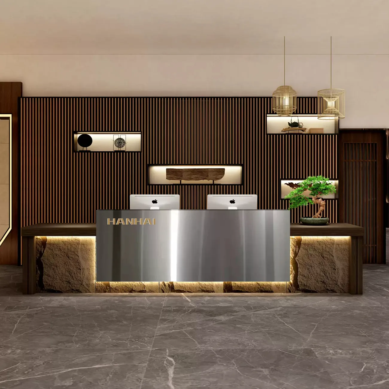 Роскошная стойка ресепшен Xu от LaLume с подсветкой RS40208-32 Роскошная стойка ресепшен Xu от LaLume с подсветкой RS40208-32