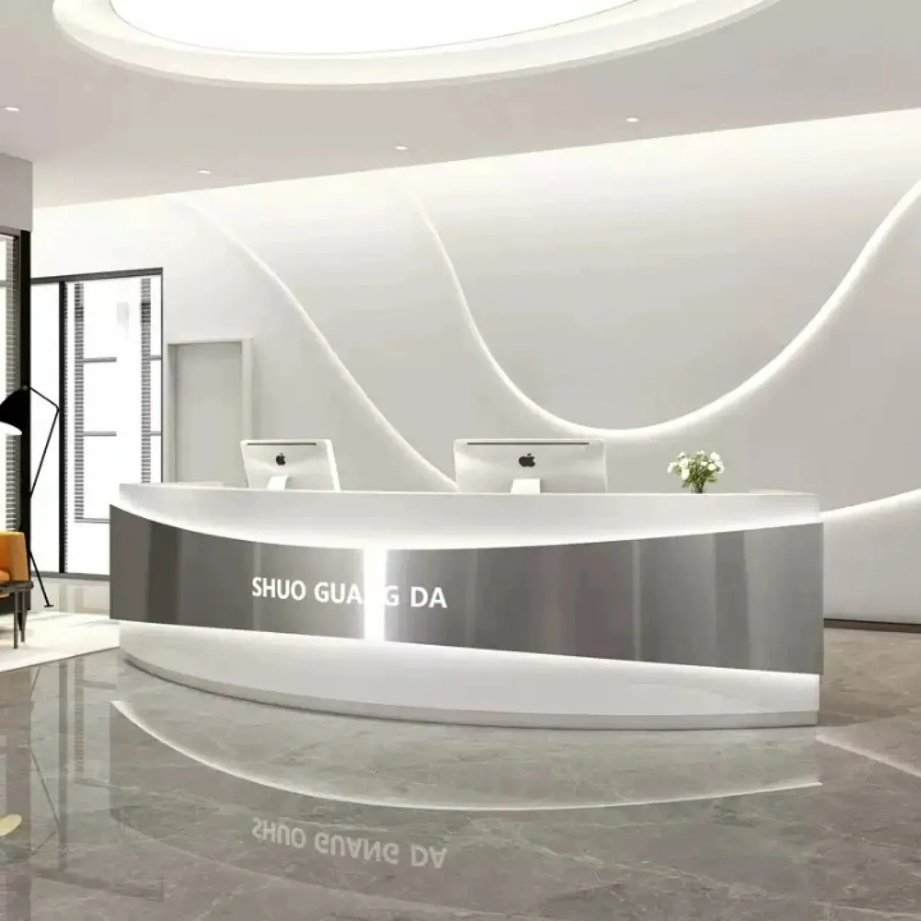 Роскошная стойка ресепшен Xu от LaLume с подсветкой RS40211-32 Роскошная стойка ресепшен Xu от LaLume с подсветкой RS40211-32