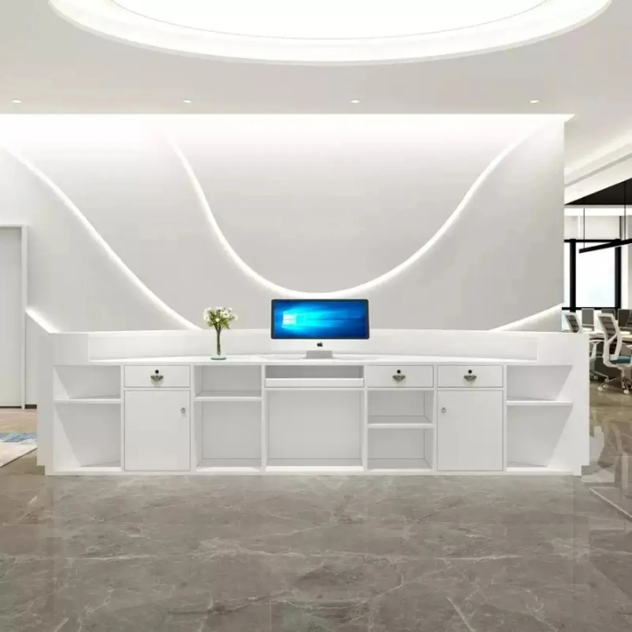 Роскошная стойка ресепшен Xu от LaLume с подсветкой RS40211-32 Роскошная стойка ресепшен Xu от LaLume с подсветкой RS40211-32