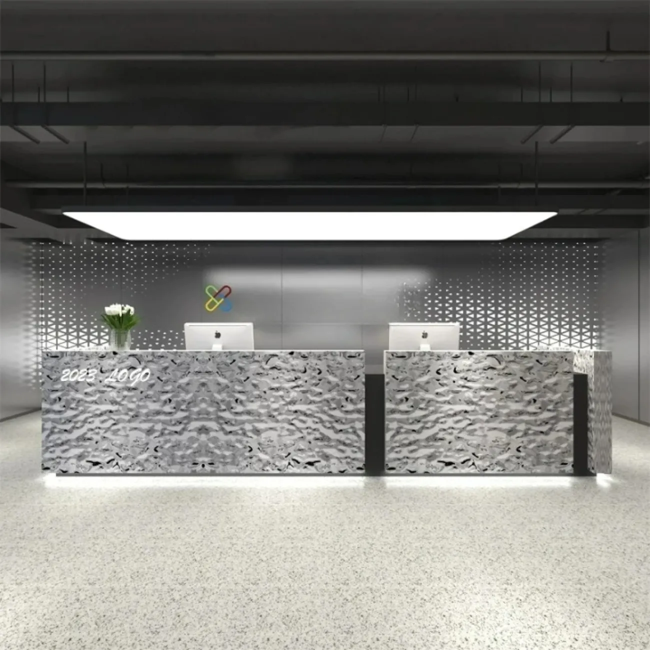 Роскошная стойка ресепшен Xu от LaLume с подсветкой RS40212-32 Роскошная стойка ресепшен Xu от LaLume с подсветкой RS40212-32