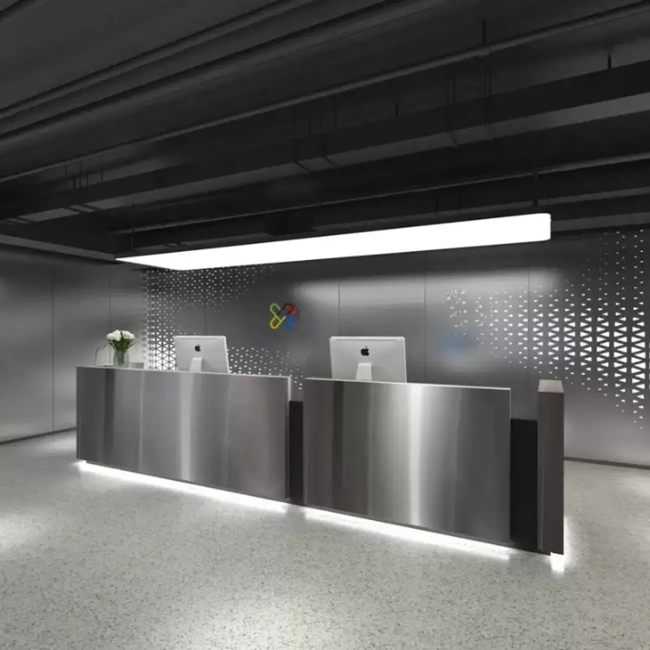 Роскошная стойка ресепшен Xu от LaLume с подсветкой RS40212-32