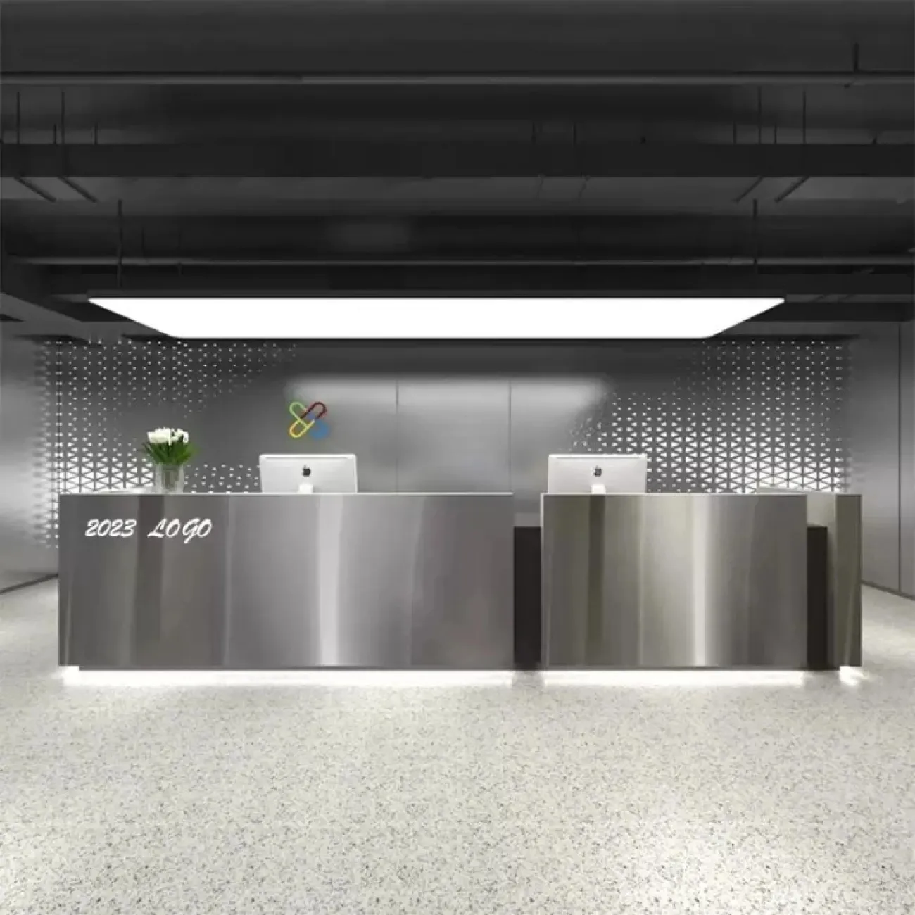 Роскошная стойка ресепшен Xu от LaLume с подсветкой RS40212-32