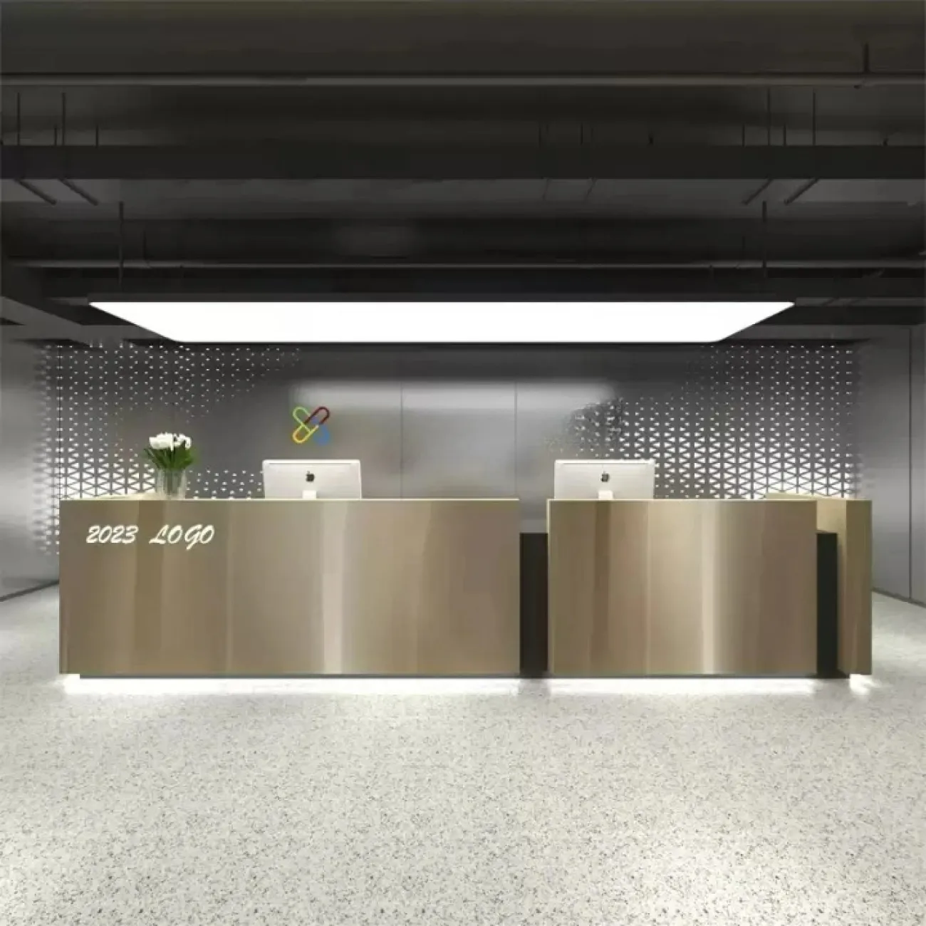 Роскошная стойка ресепшен Xu от LaLume с подсветкой RS40212-32 Роскошная стойка ресепшен Xu от LaLume с подсветкой RS40212-32