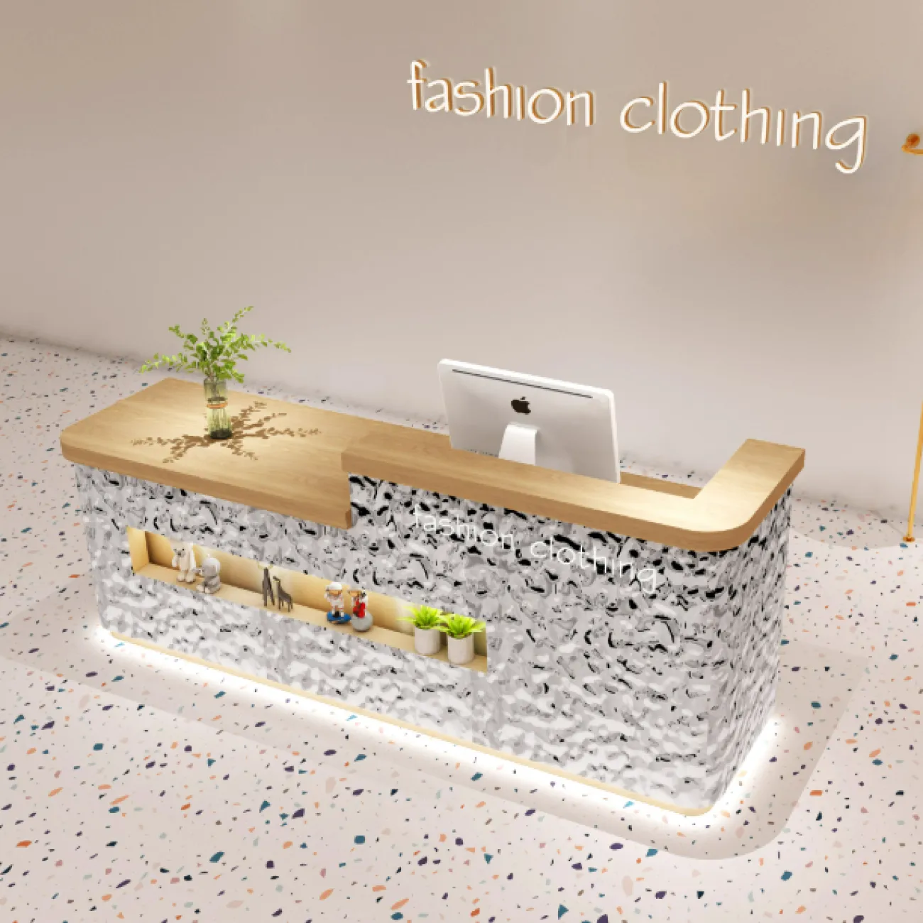 Роскошная стойка ресепшен Xu от LaLume с подсветкой RS40213-32