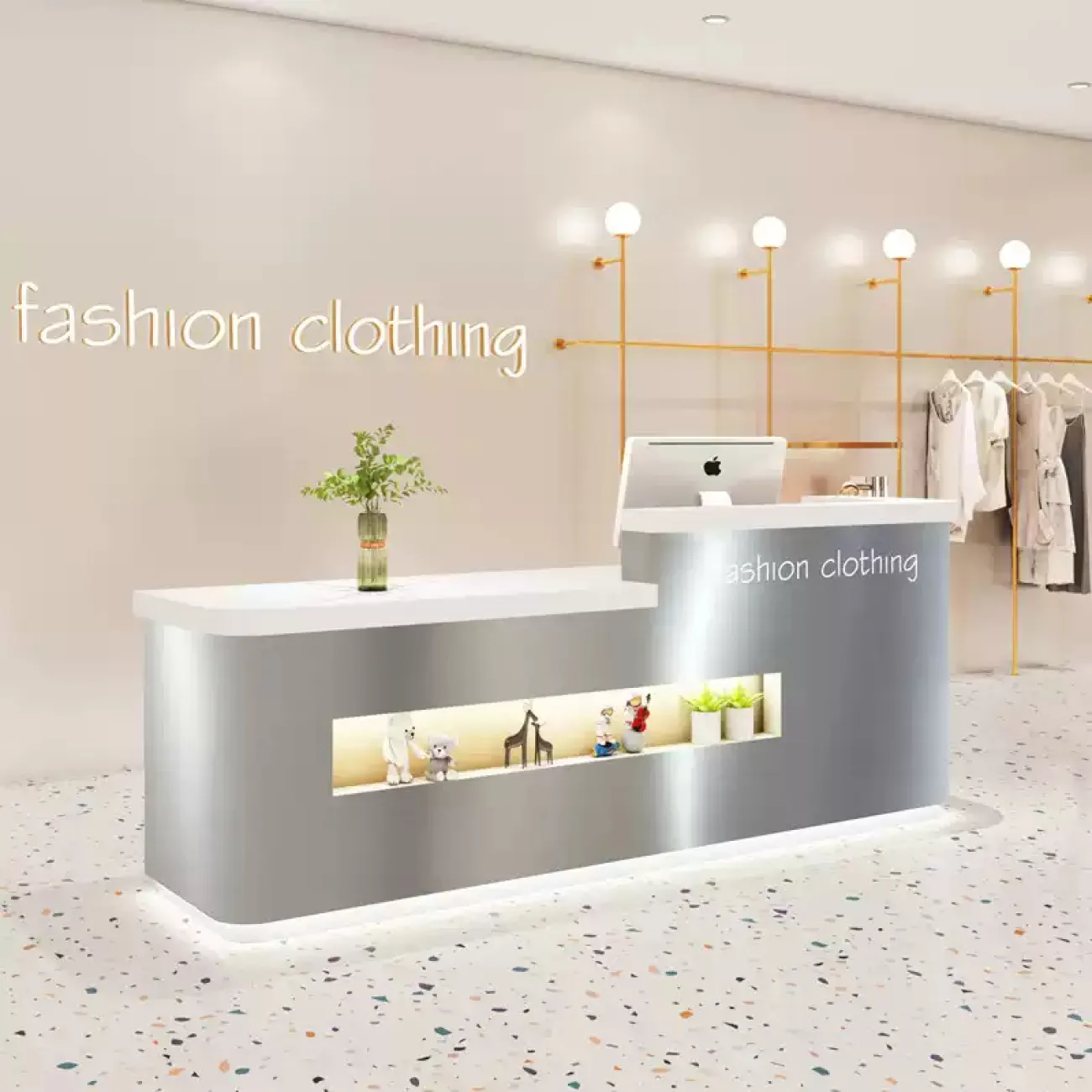 Роскошная стойка ресепшен Xu от LaLume с подсветкой RS40213-32