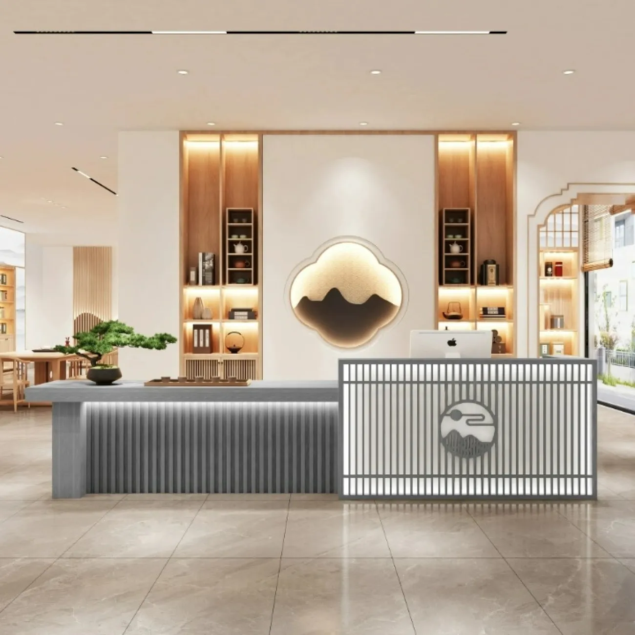 Роскошная стойка ресепшен Xu от LaLume с подсветкой RS40214-32 Роскошная стойка ресепшен Xu от LaLume с подсветкой RS40214-32