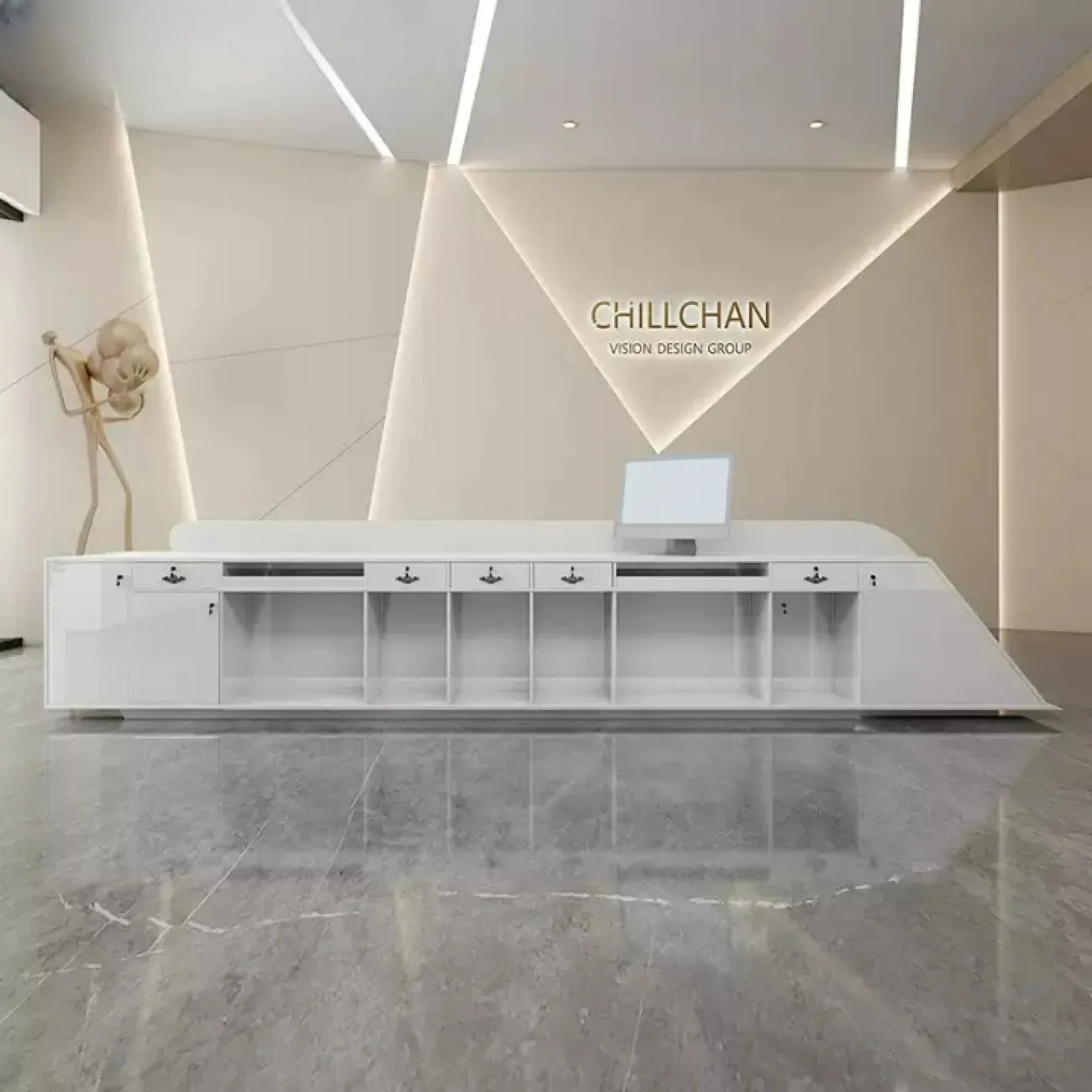 Роскошная стойка ресепшен Inno от LaLume с подсветкой RS40215-32