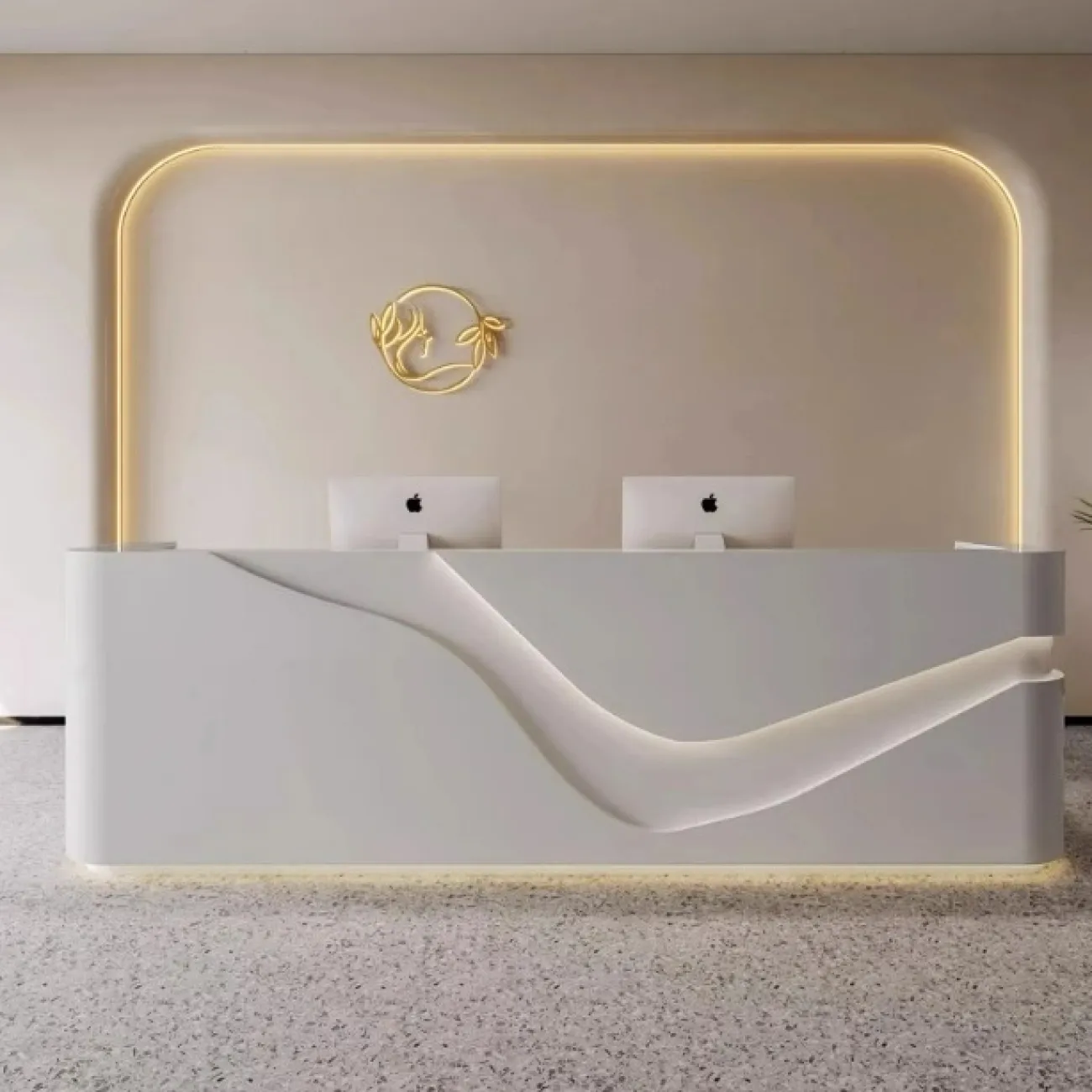 Роскошная стойка ресепшен Belinda от LaLume с подсветкой RS40217-32 Роскошная стойка ресепшен Belinda от LaLume с подсветкой RS40217-32