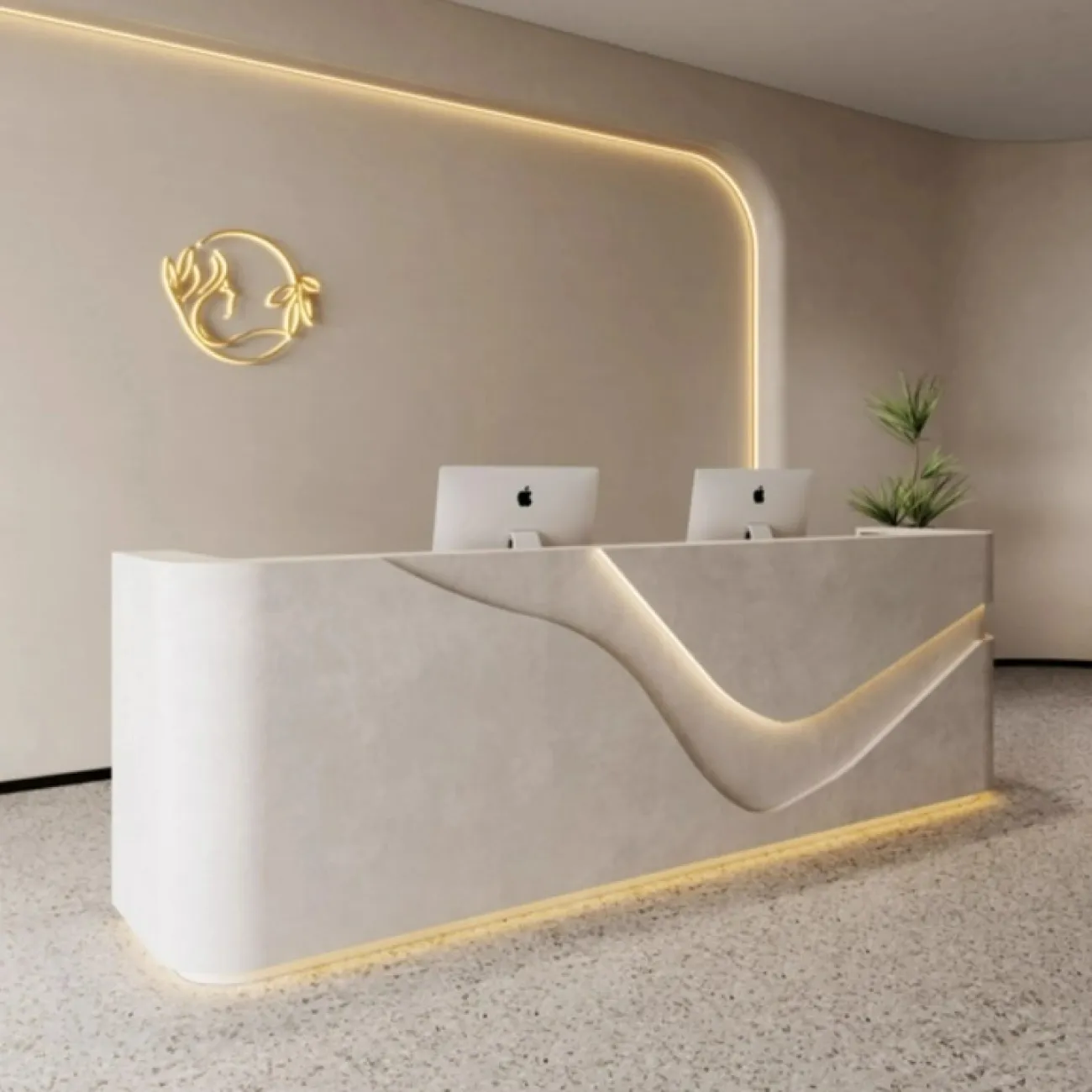 Роскошная стойка ресепшен Belinda от LaLume с подсветкой RS40217-32 Роскошная стойка ресепшен Belinda от LaLume с подсветкой RS40217-32